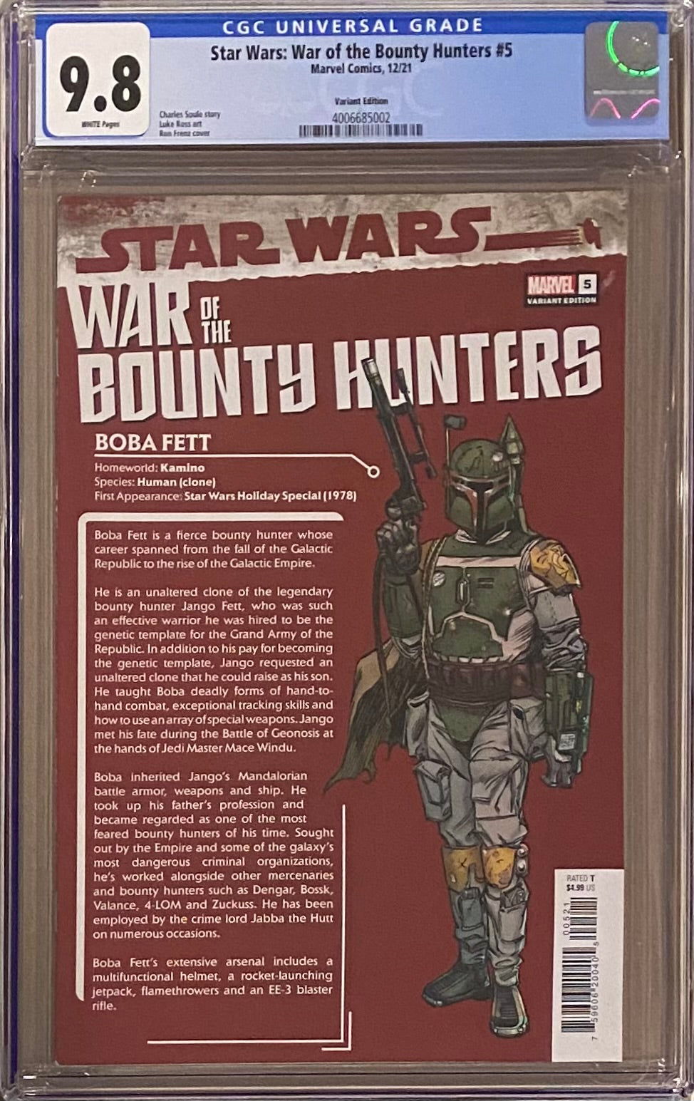 Star Wars: War of the Bounty Hunters #5 Frenz Variant CGC 9.8