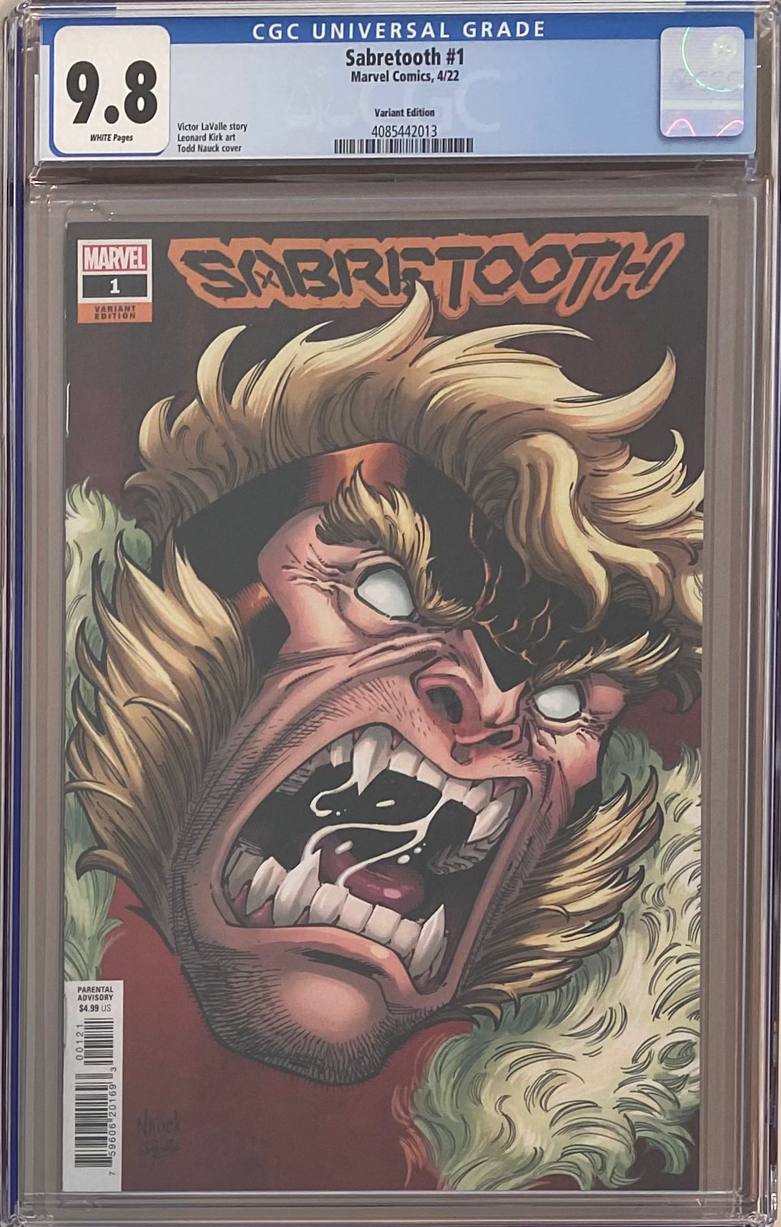 Sabretooth #1 Nauck Headshot Variant CGC 9.8