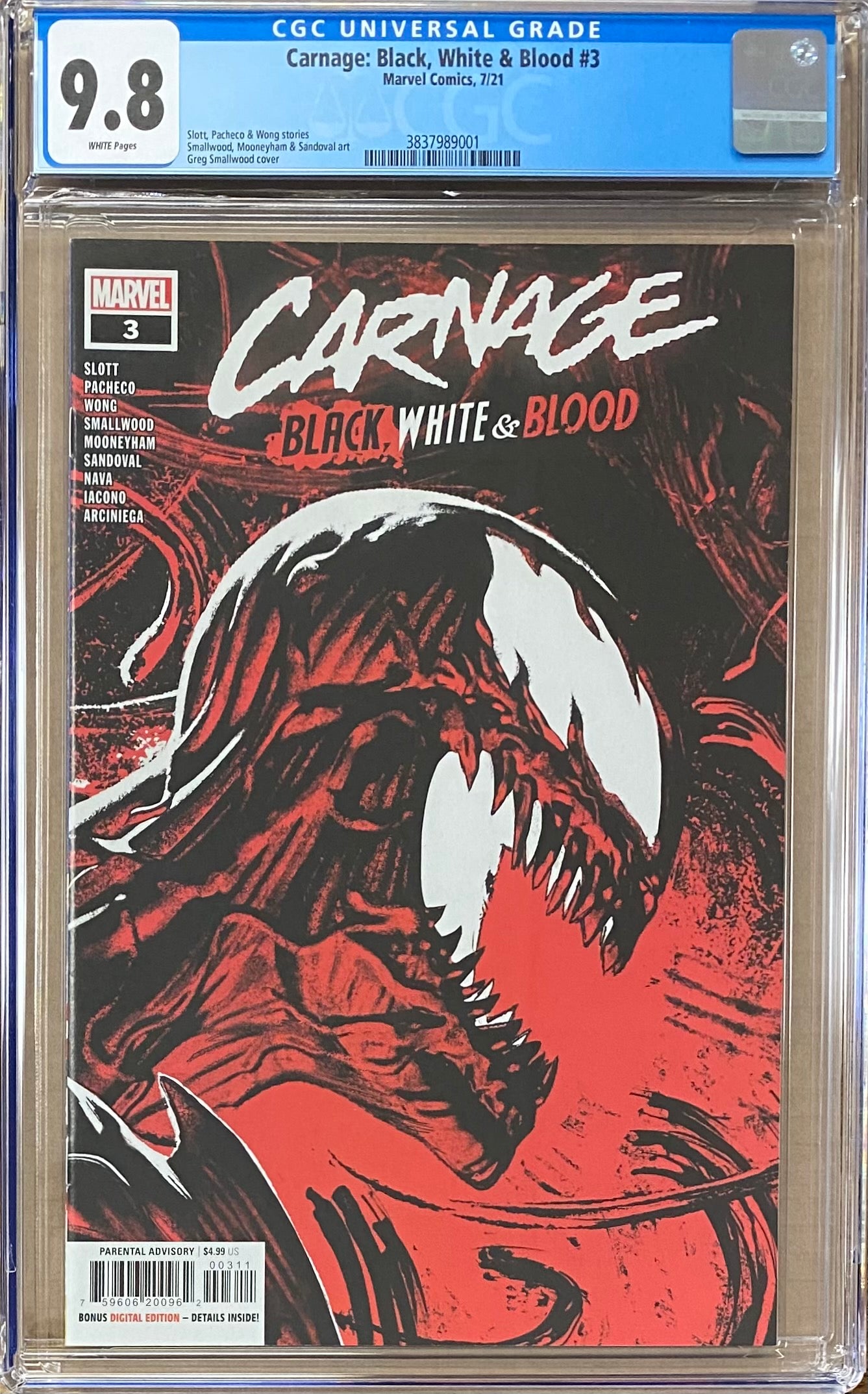 Carnage: Black, White, and Blood #3 CGC 9.8