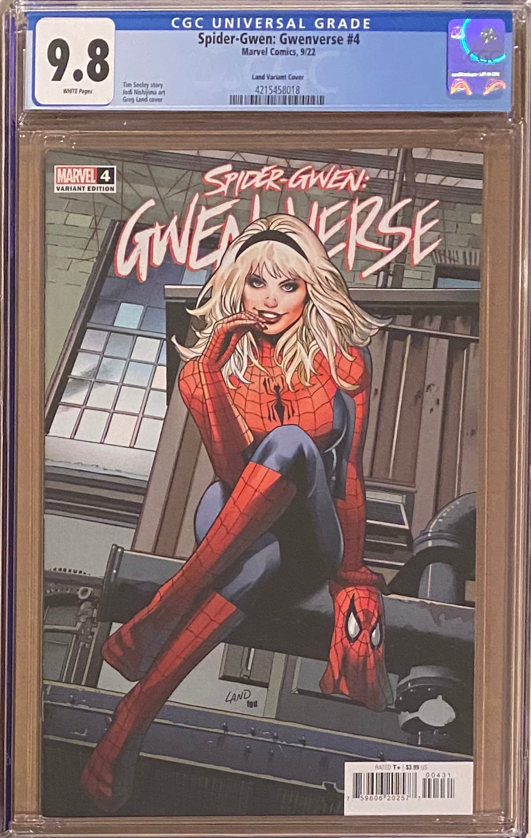Spider-Gwen: Gwenverse #4 Land Homage Variant CGC 9.8