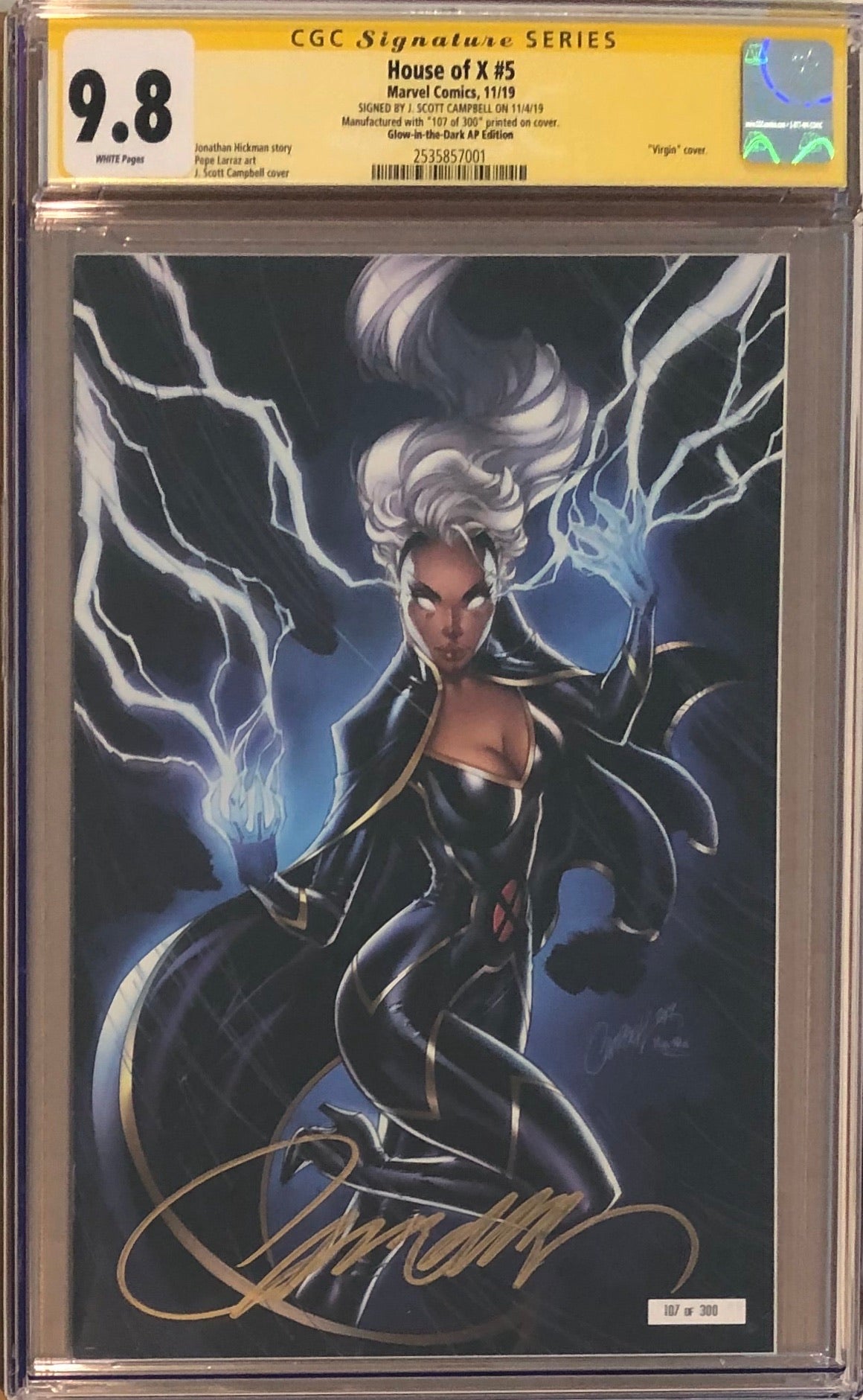 House of X #5 J. Scott Campbell NYCC Glow in the Dark Artist Proof AP Exclusive CGC 9.8 SS