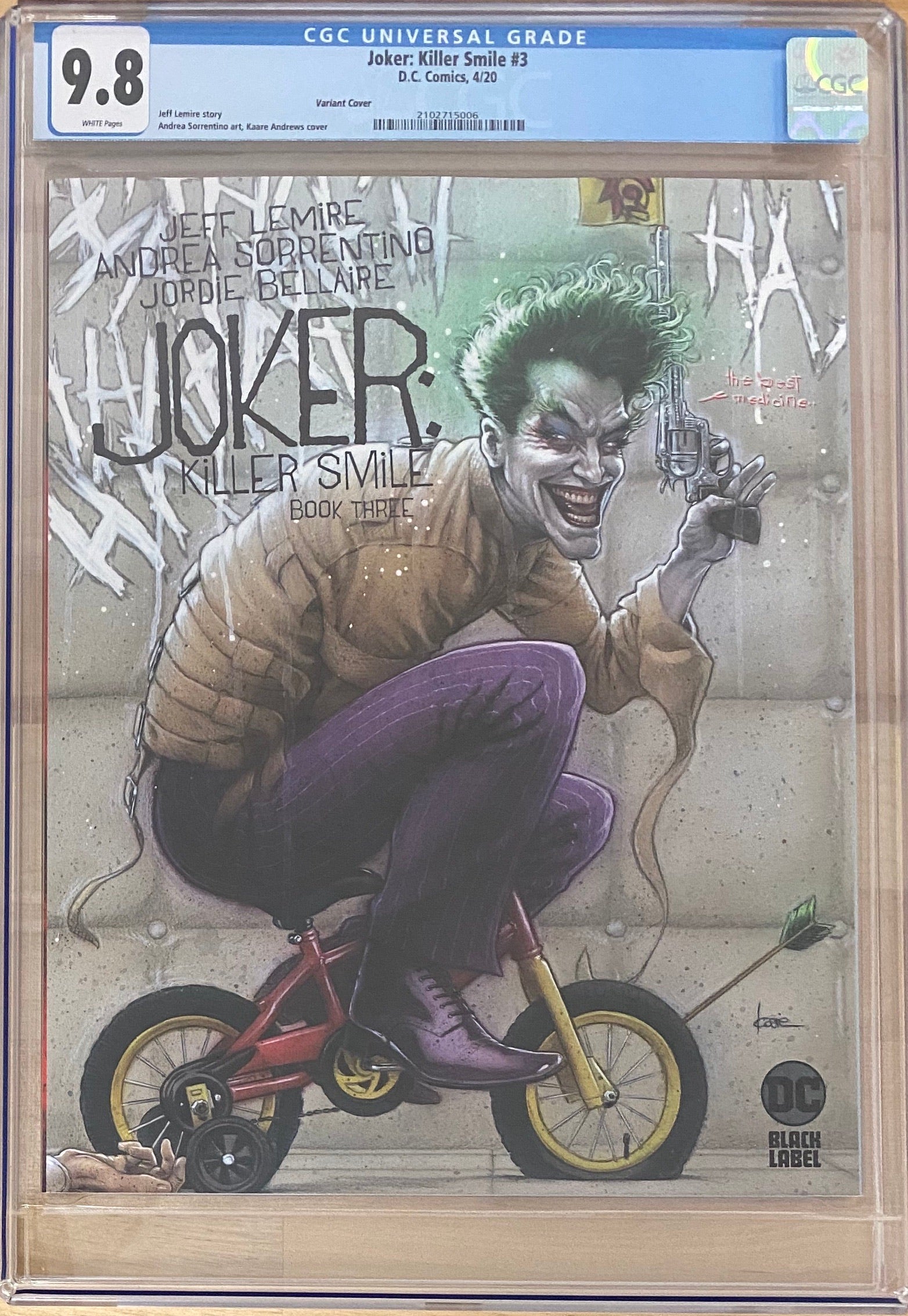 Joker: Killer Smile #3 Variant DC Black Label CGC 9.8