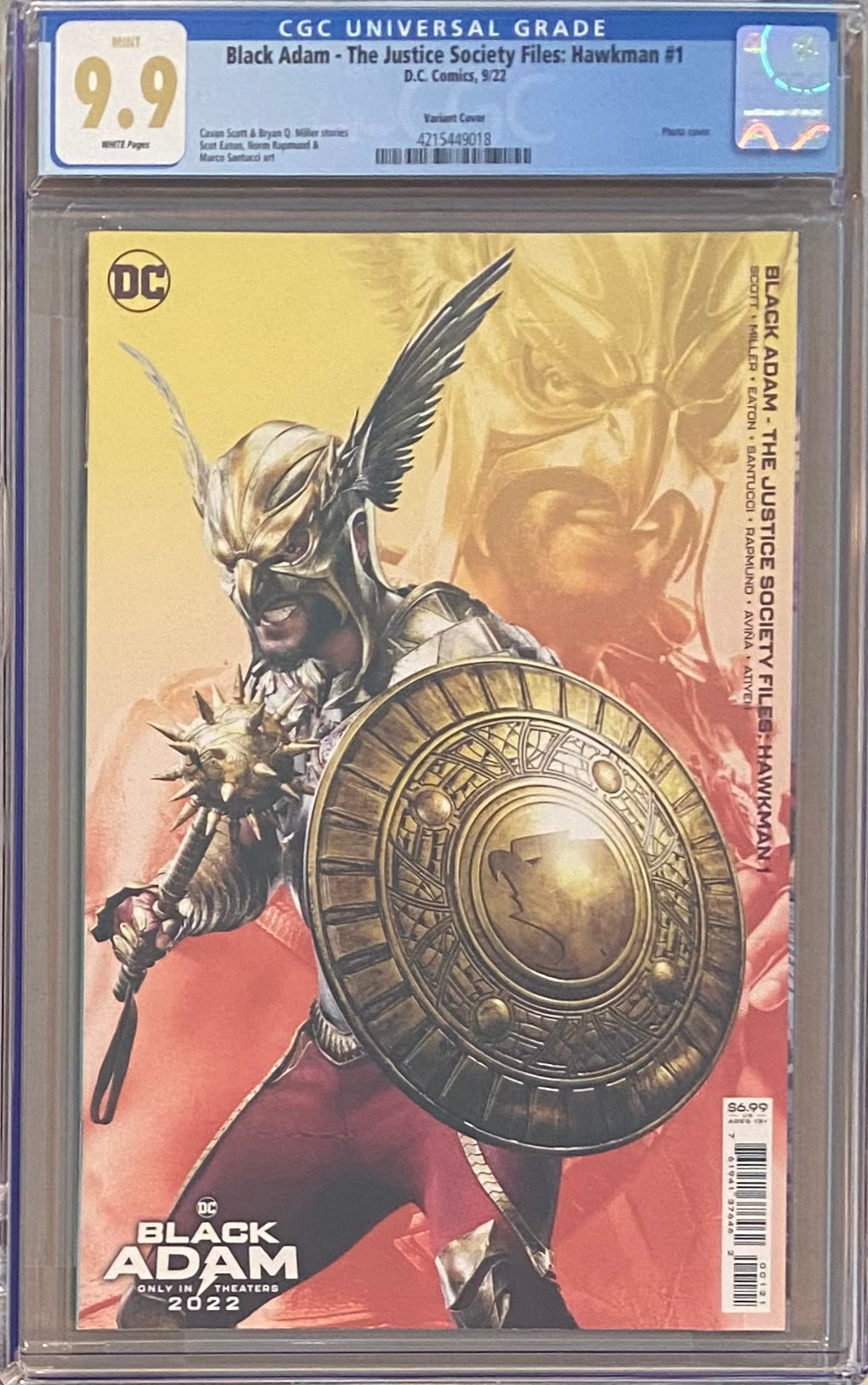 Black Adam: The Justice Society Files - Hawkman #1 Photo Cover Variant CGC 9.9