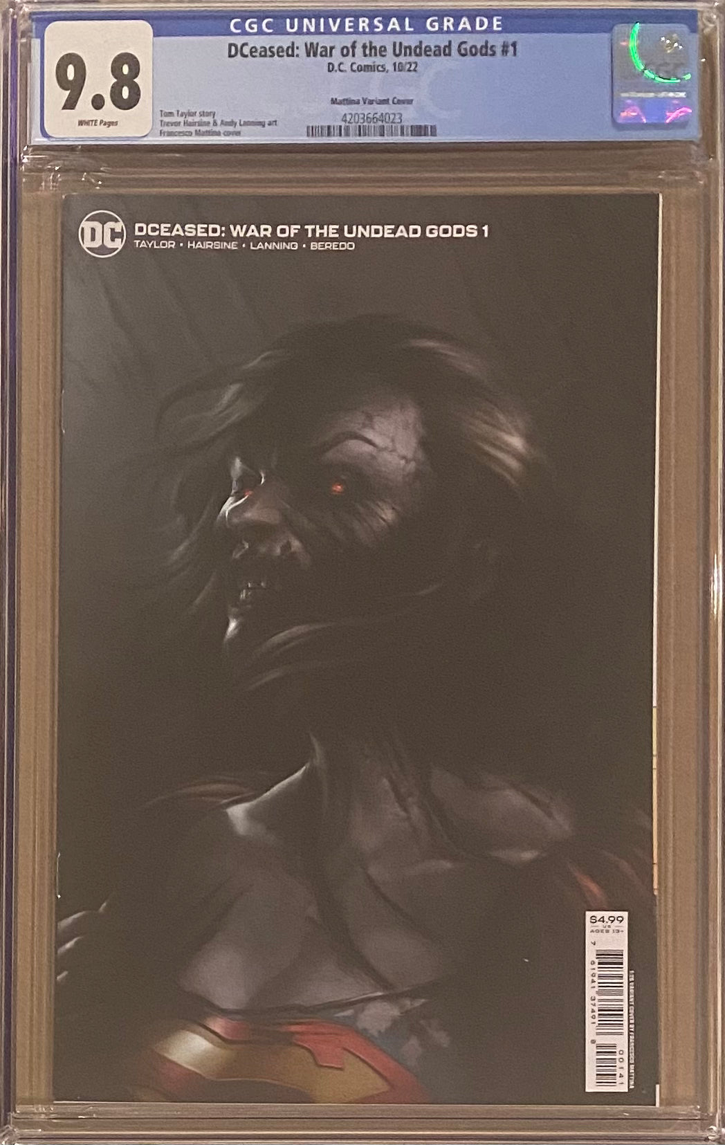 DCeased: War of the Undead Gods #1 Mattina 1:25 Retailer Incentive Variant CGC 9.8