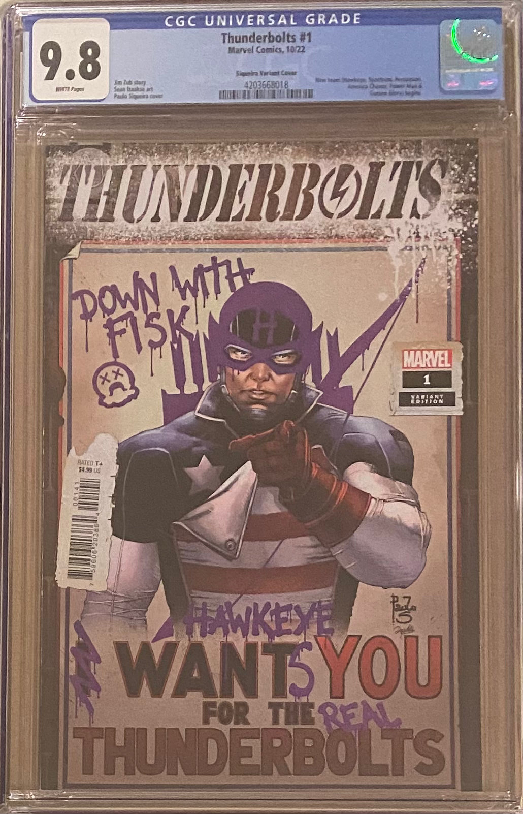 Thunderbolts #1 Siqueria 1:25 Retailer Incentive Variant CGC 9.8