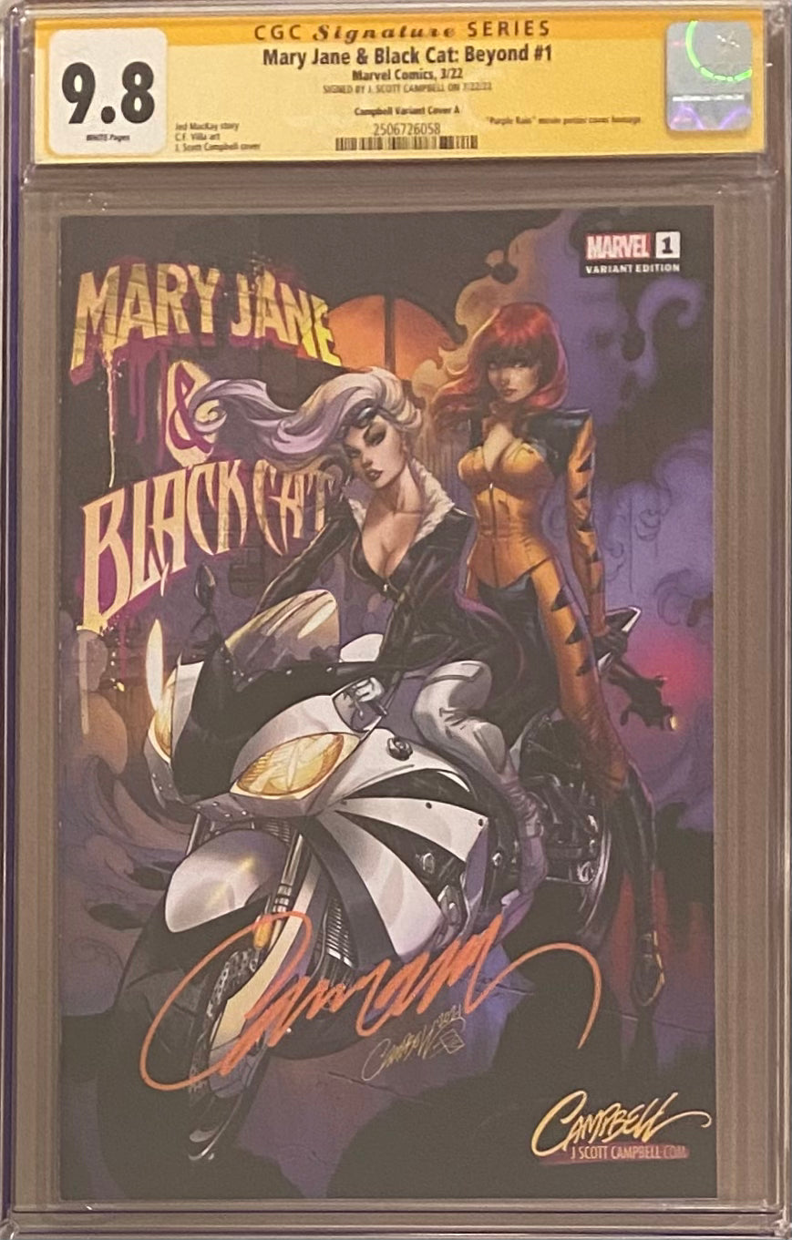 Mary Jane & Black Cat: Beyond #1 J. Scott Campbell Edition A "Catcycle" CGC 9.8 SS