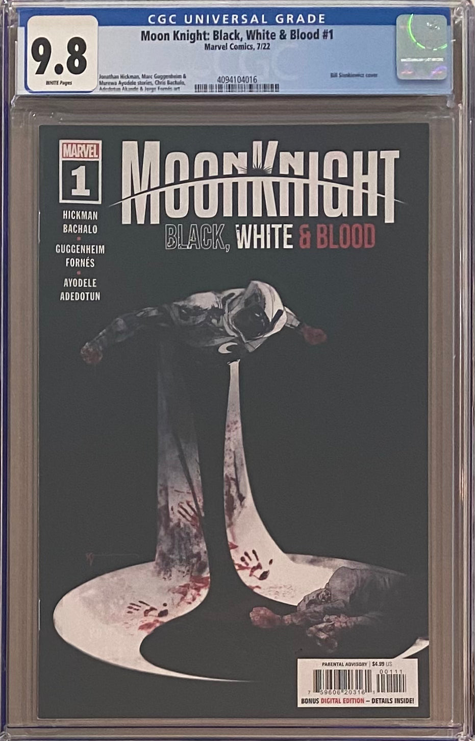 Moon Knight: Black, White, and Blood #1 CGC 9.8 - 1st Last Priestess Khonshu