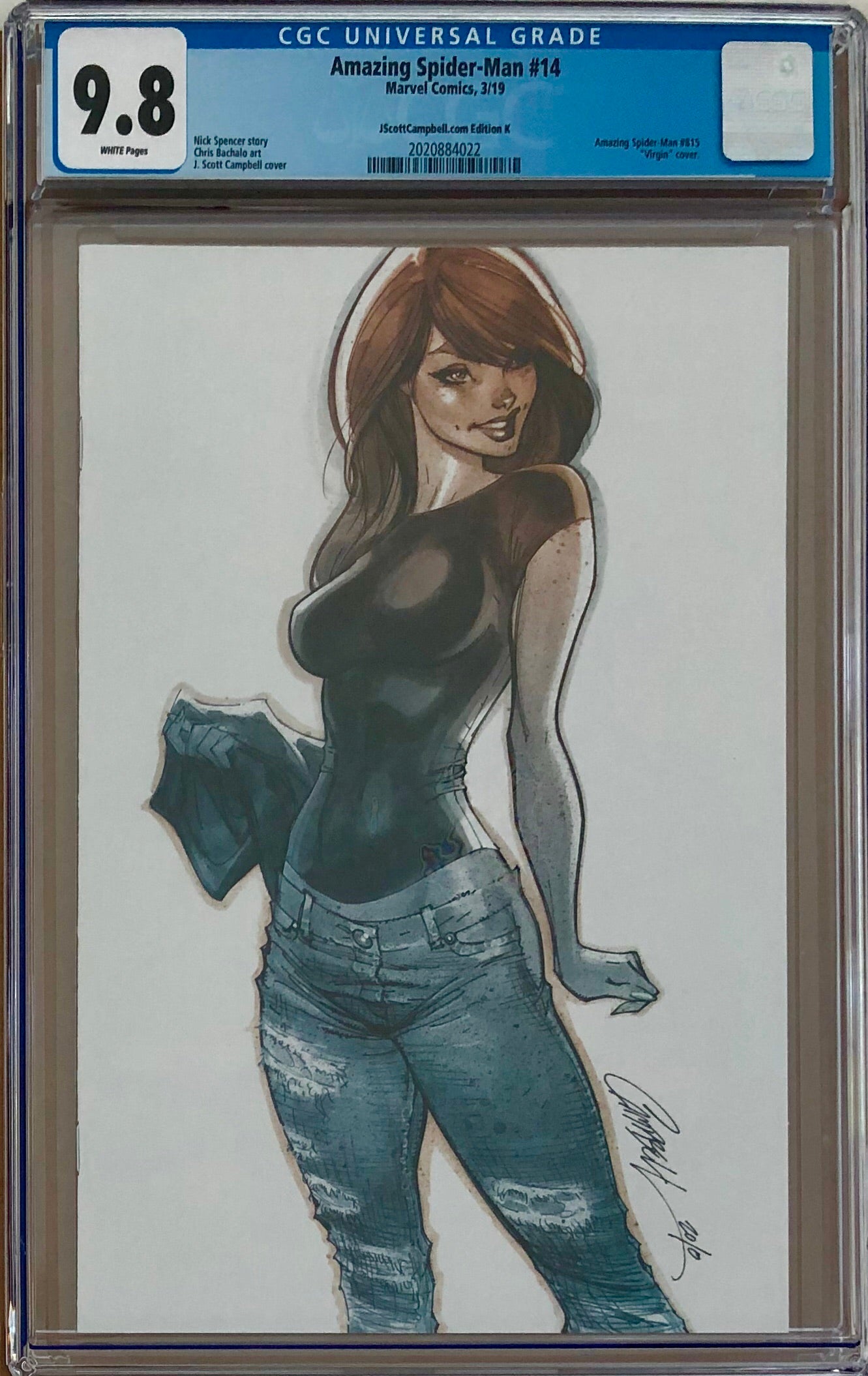 Amazing Spider-Man #14 J. Scott Campbell Edition K "Face it Tiger" MJ SDCC Virgin Exclusive CGC 9.8