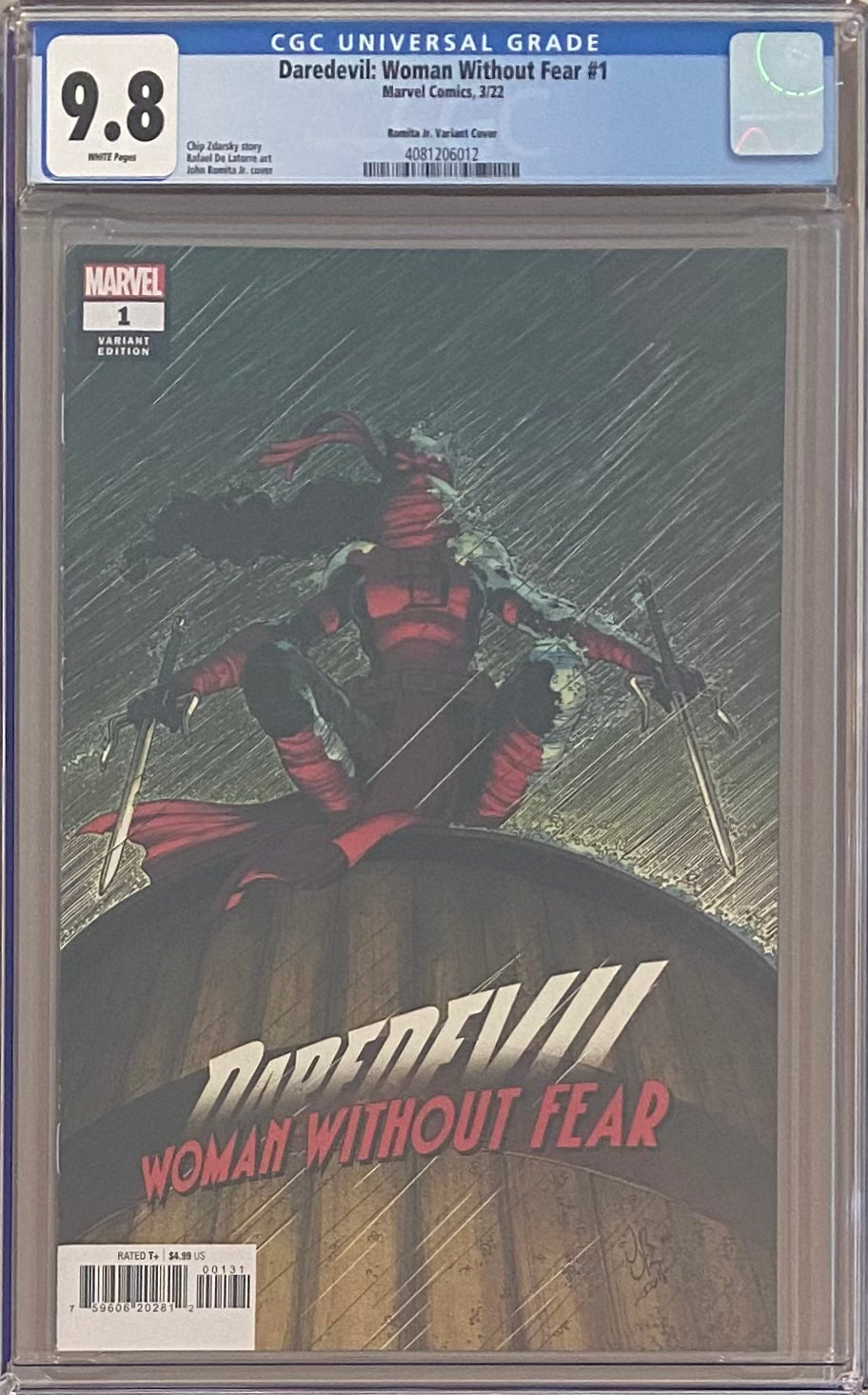 Daredevil: Woman Without Fear #1 Romita Jr. 1:25 Retailer Incentive Variant CGC 9.8