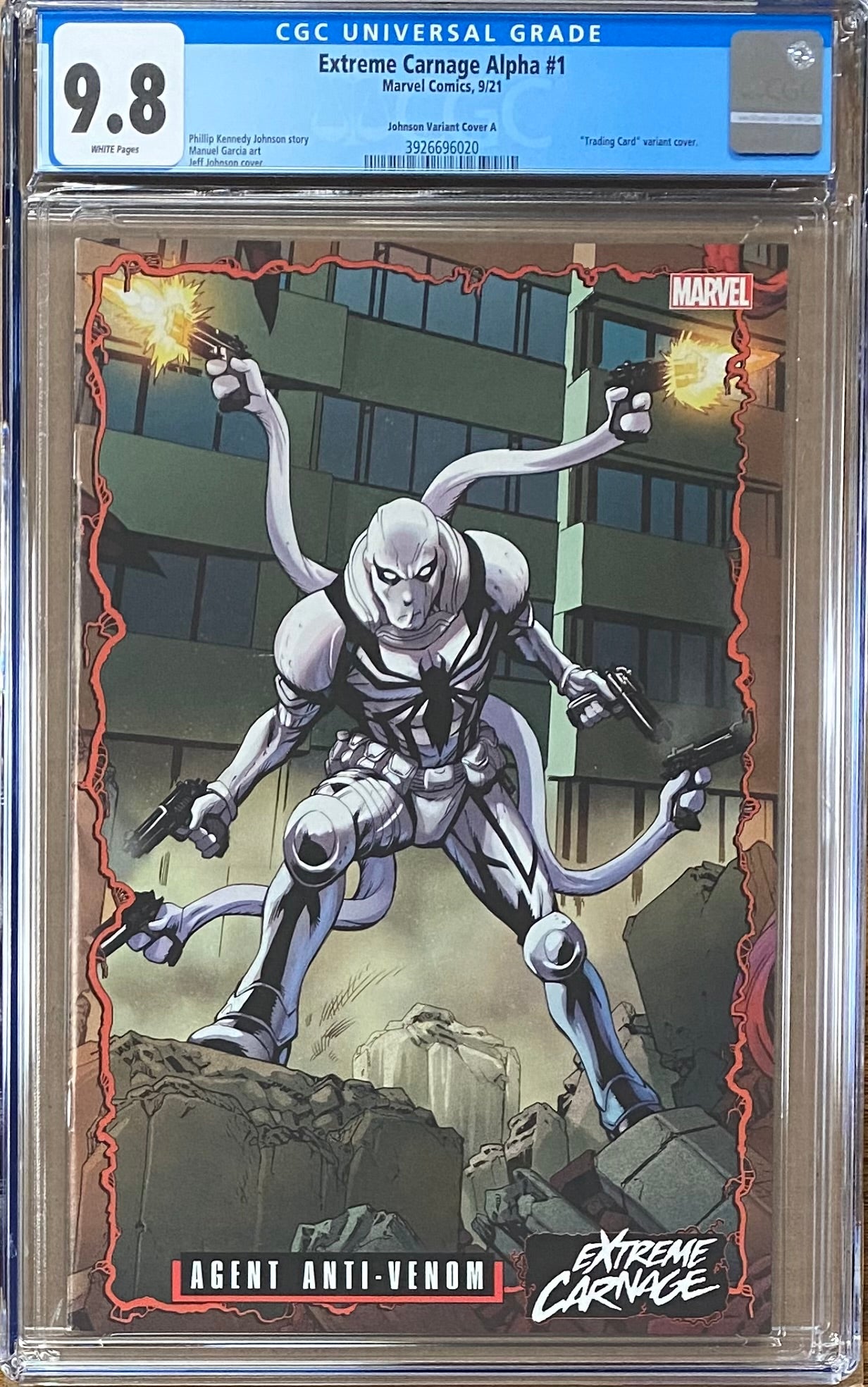 Extreme Carnage Alpha #1 Johnson Connecting Variant A CGC 9.8