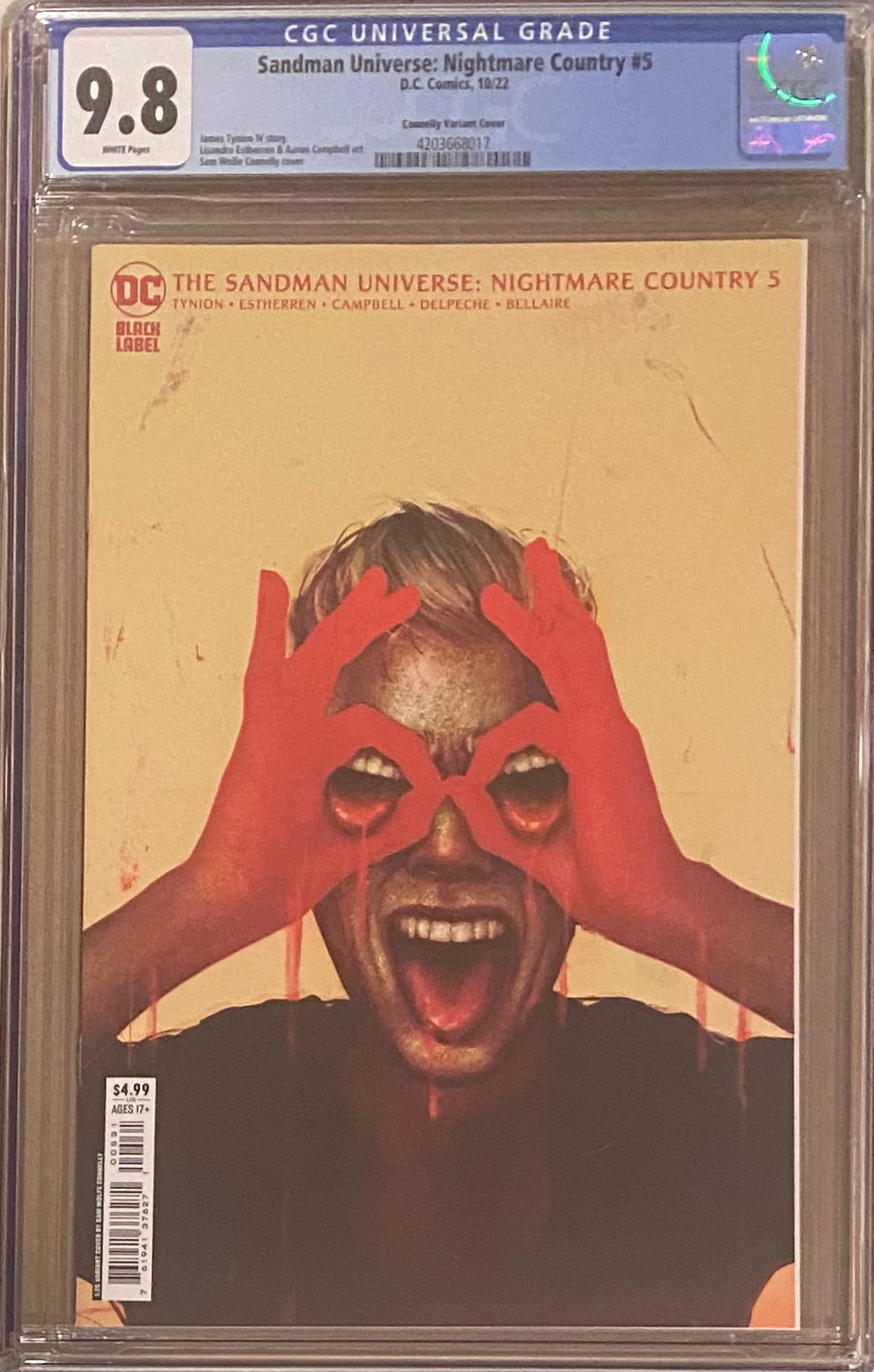 Sandman Universe: Nightmare Country #5 Connelly 1:25 Retailer Incentive Variant DC Black Label CGC 9.8