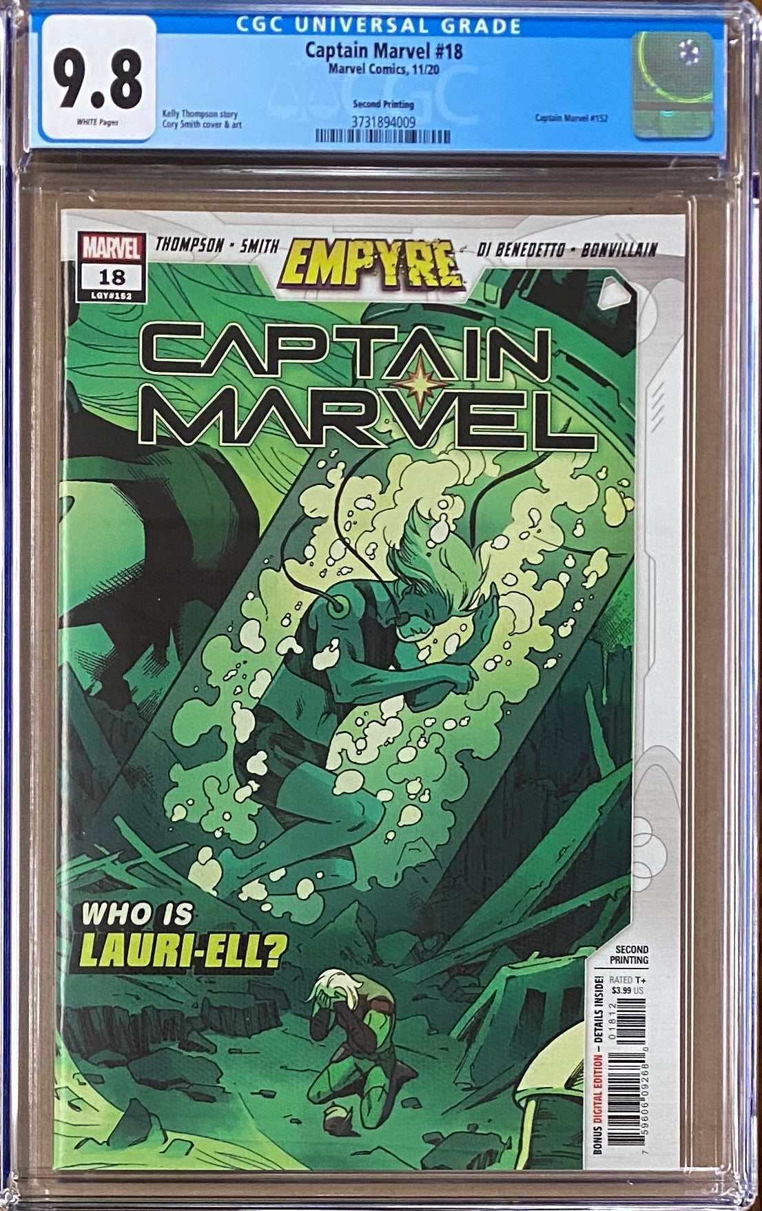 Captain Marvel #18 Second Printing CGC 9.8 - First Lauri-Ell