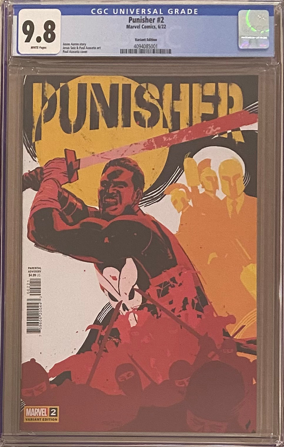 Punisher #2 Azaceta 1:25 Retailer Incentive Variant CGC 9.8