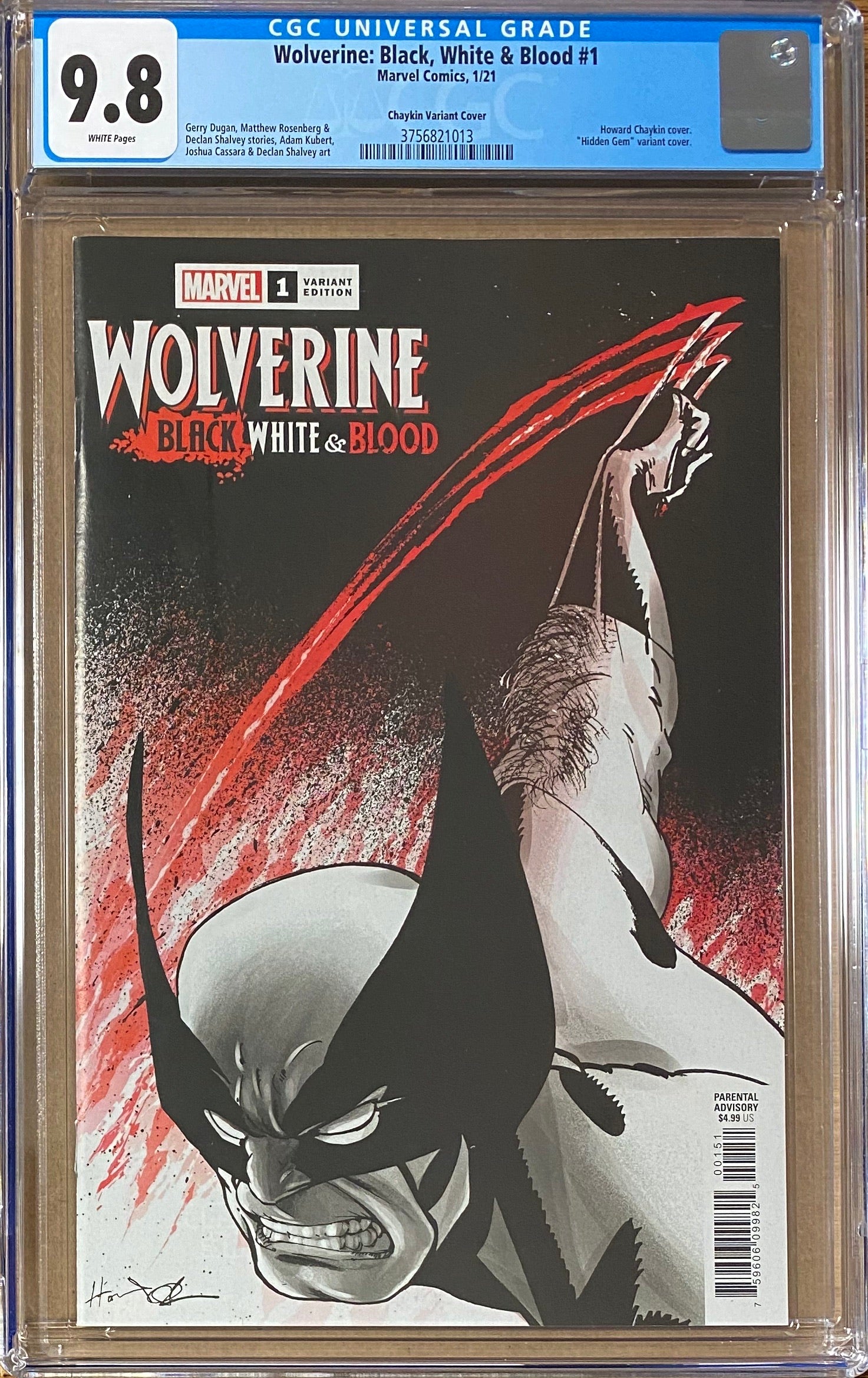 Wolverine: Black, White, & Blood #1 Chaykin 1:100 Retailer Incentive Variant CGC 9.8