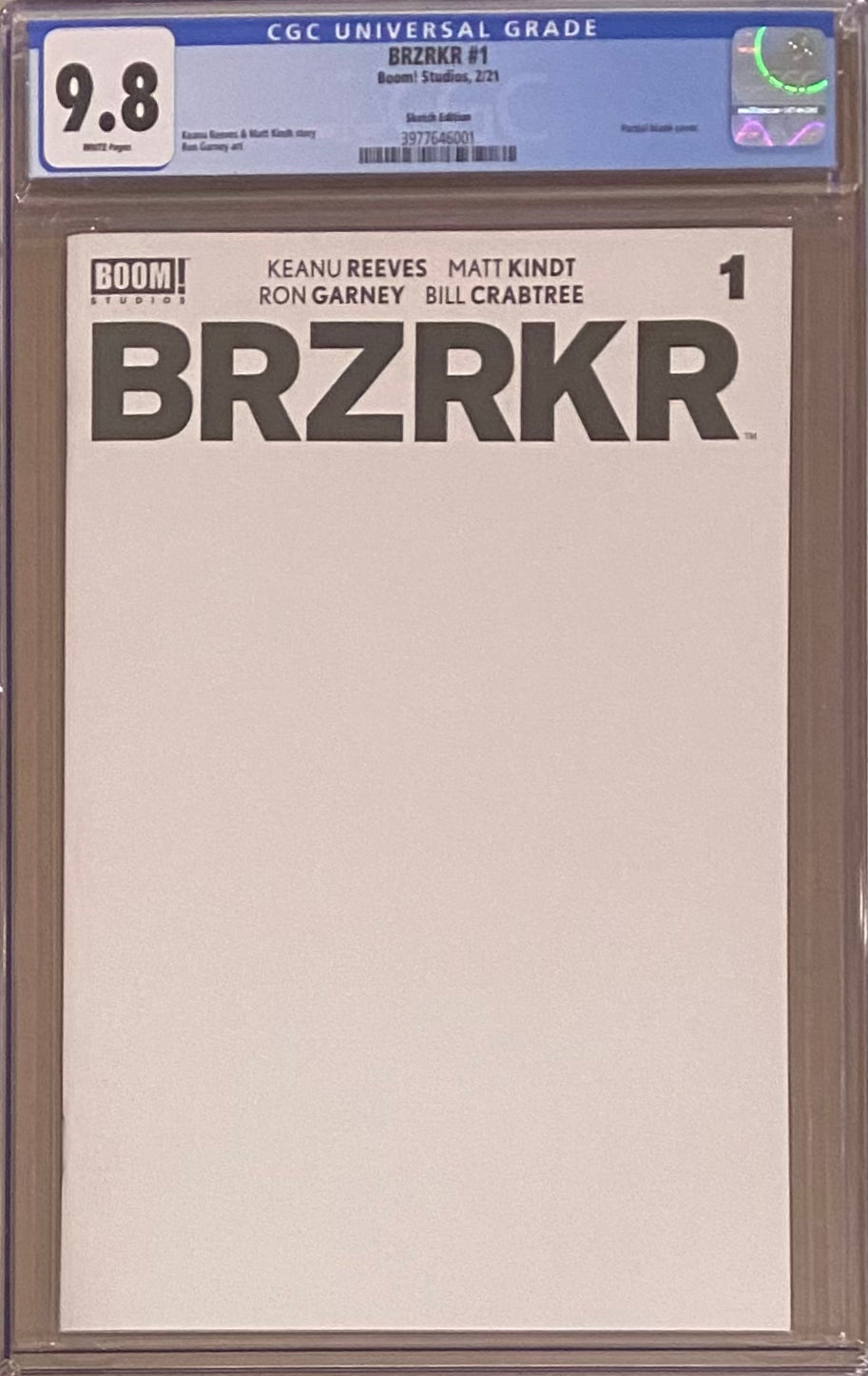 BRZRKR #1 Blank Sketch Edition CGC 9.8
