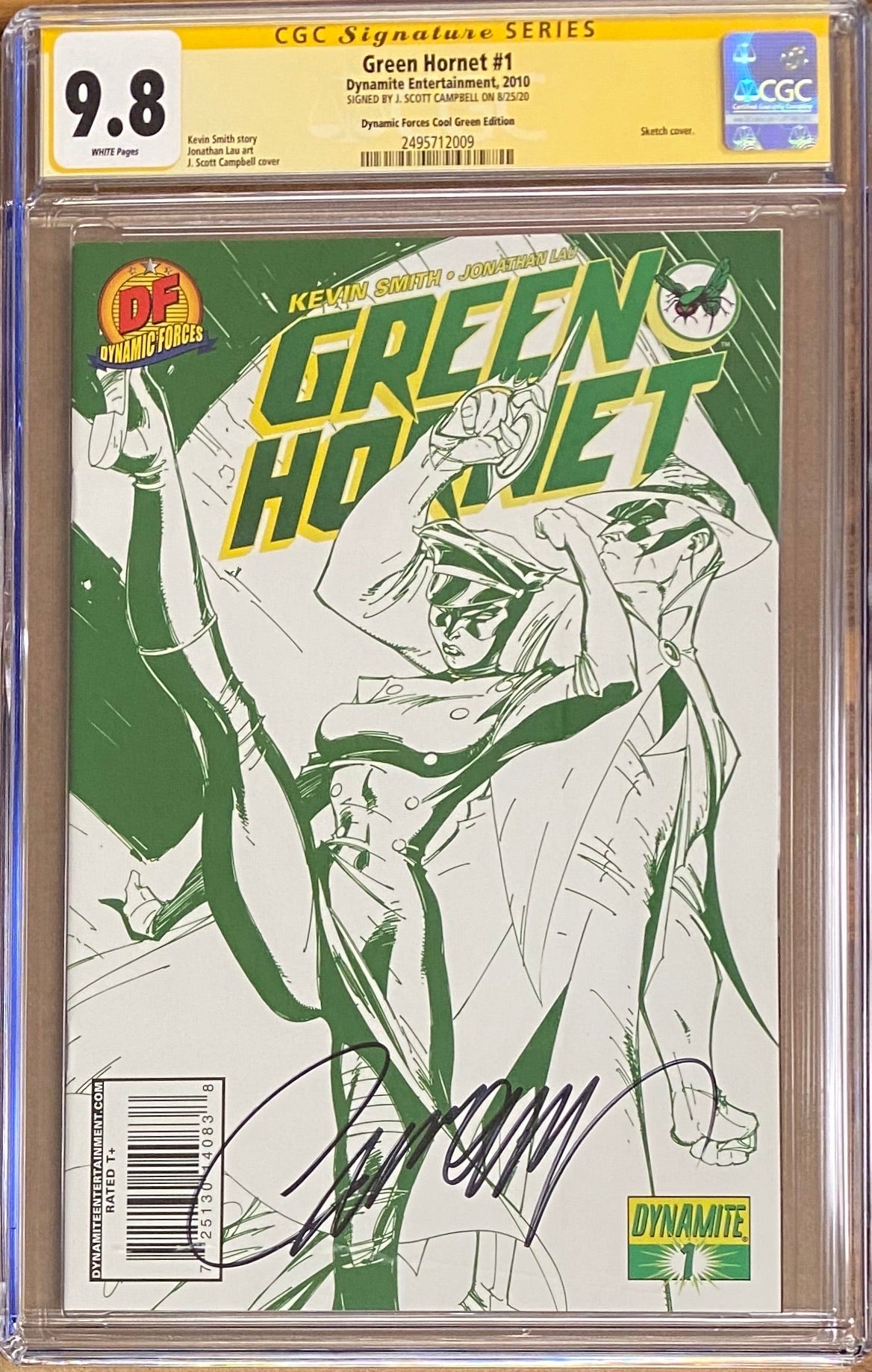 Green Hornet #1 J. Scott Campbell Dynamic Forces Cool Green Edition CGC 9.8 SS