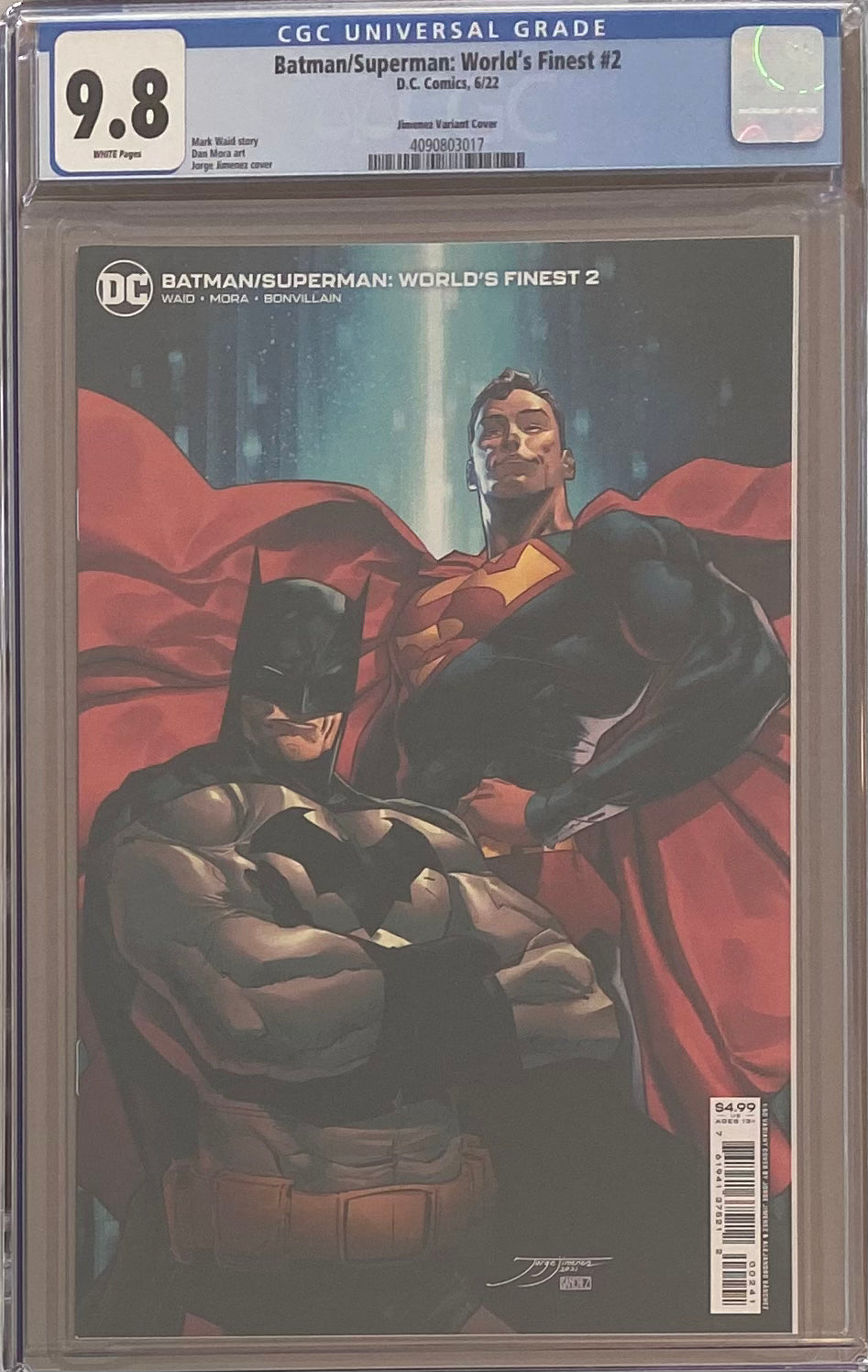Batman/Superman: World's Finest #2 Jimenez 1:50 Retailer Incentive Variant CGC 9.8