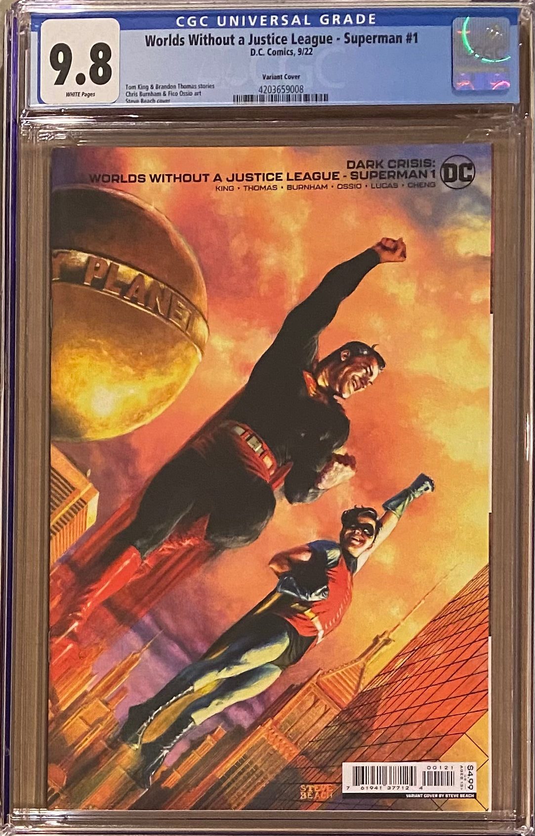 Dark Crisis: Worlds Without A Justice League - Superman #1 Beach 1:25 Retailer Incentive Variant CGC 9.8