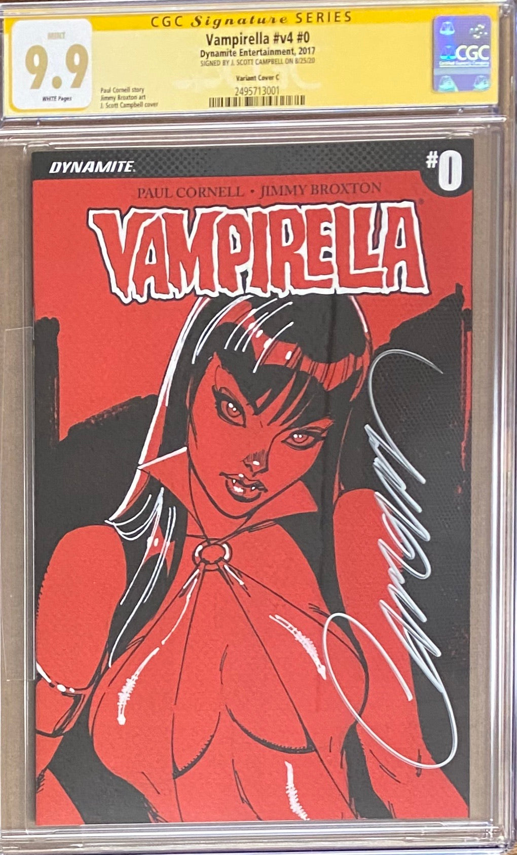 Vampirella #0 J. Scott Campbell 1:100 Retailer Incentive Variant CGC 9.9 SS