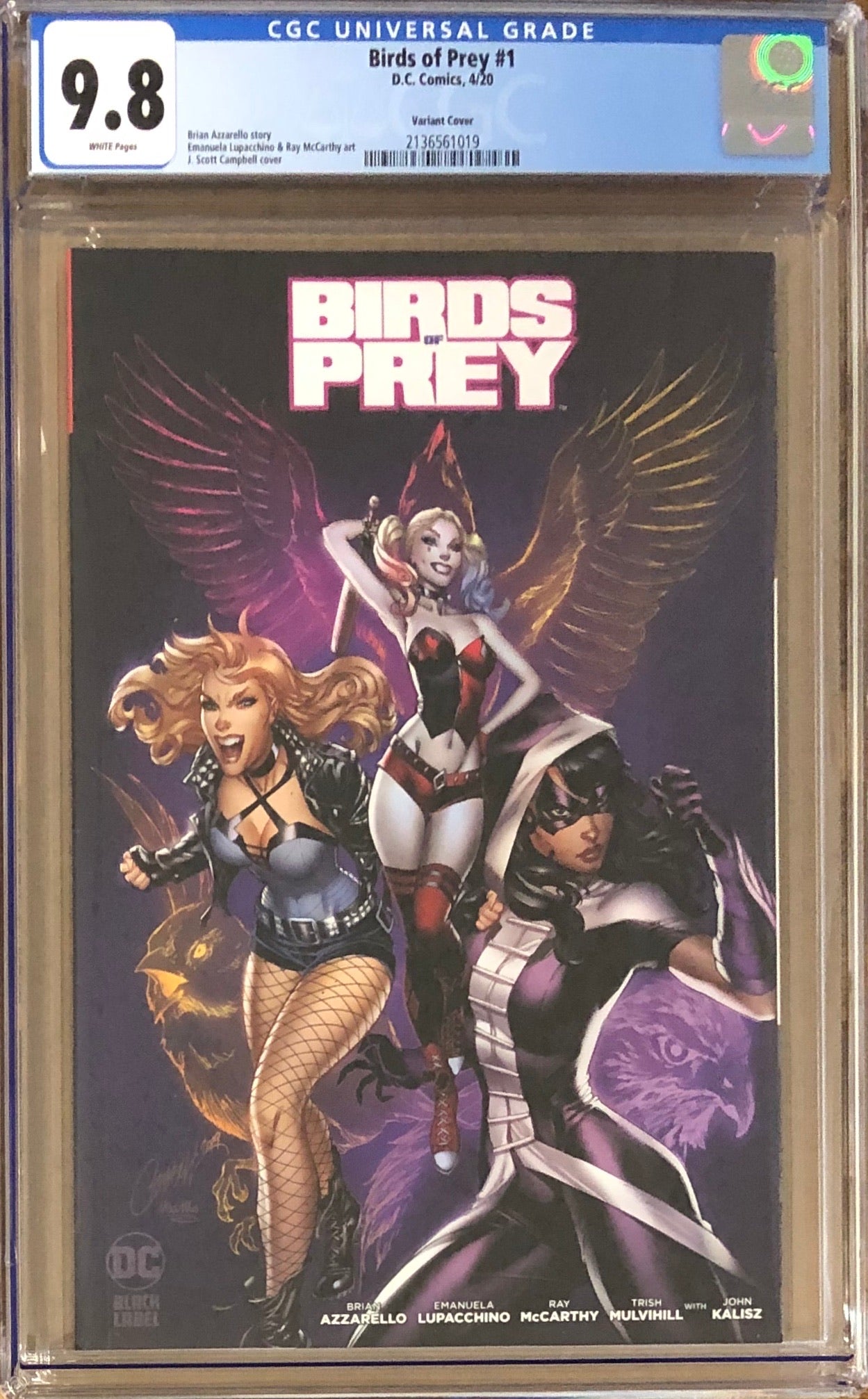 Birds of Prey #1 J. Scott Campbell Variant CGC 9.8 DC Black Label