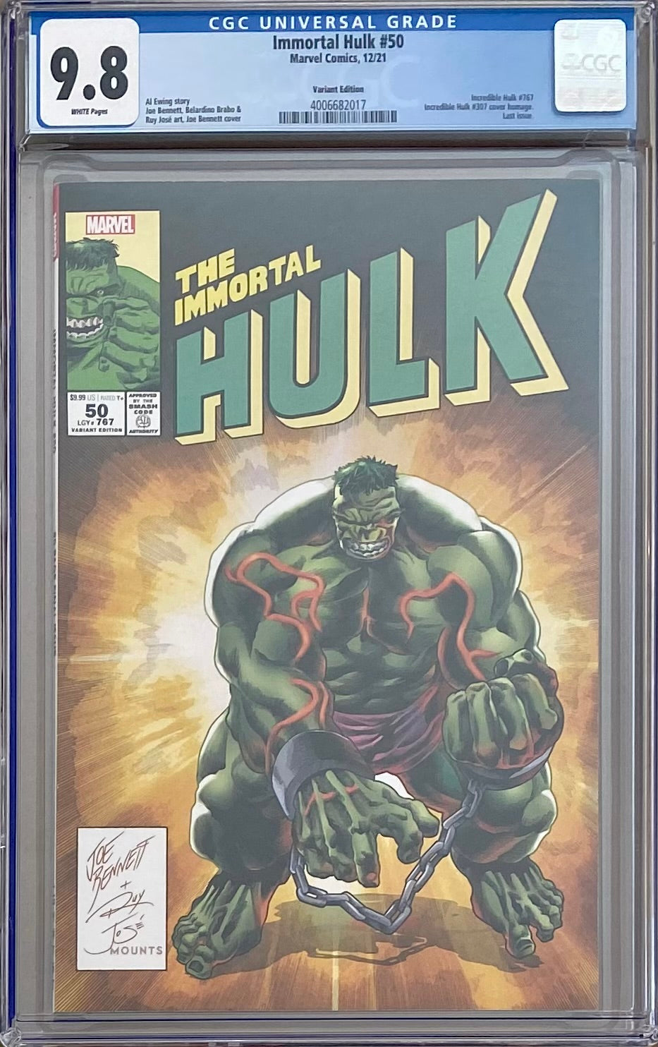 Immortal Hulk #50 Bennett Variant CGC 9.8