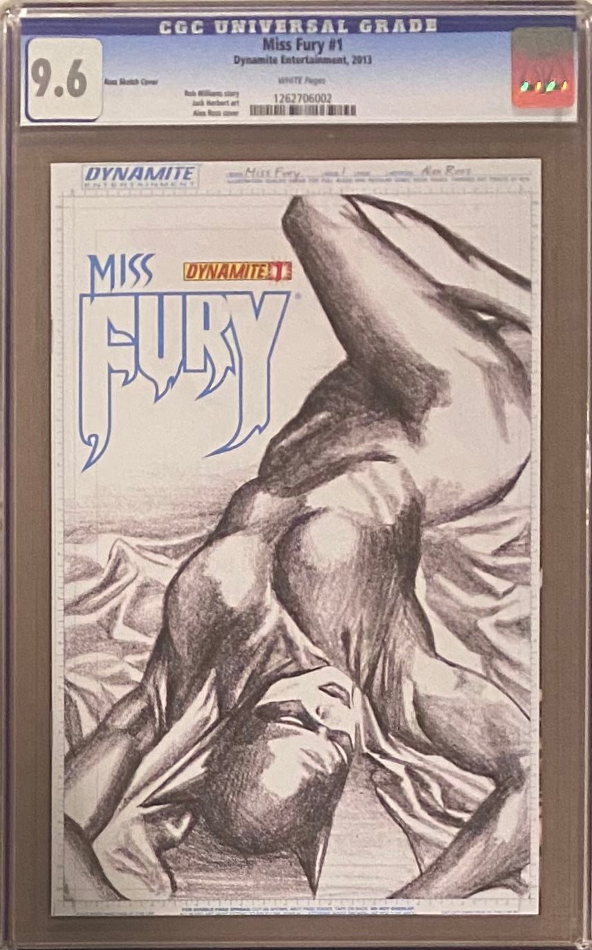 Miss Fury #1 Ross Sketch Cover CGC 9.6
