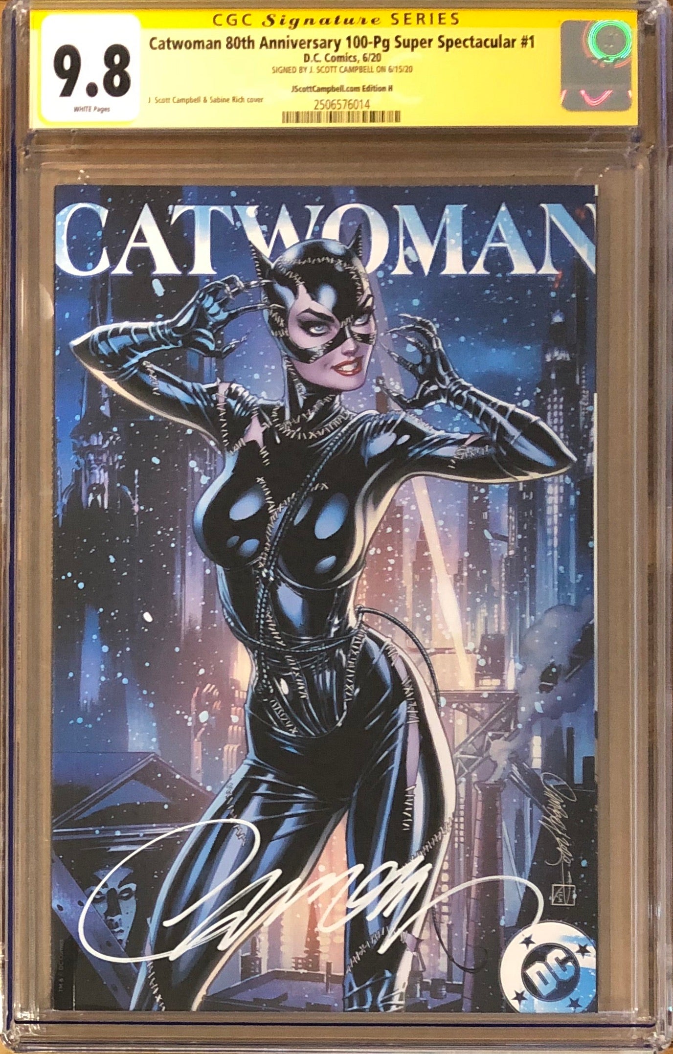 Catwoman 80th Anniversary 100 Page Super Spectacular #1 J. Scott Campbell Exclusive H "1990s Movie" CGC 9.8 SS