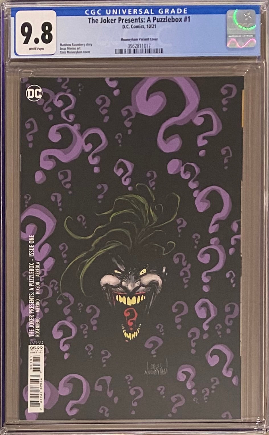 The Joker Presents: A Puzzlebox #1 Mooneyham Variant CGC 9.8