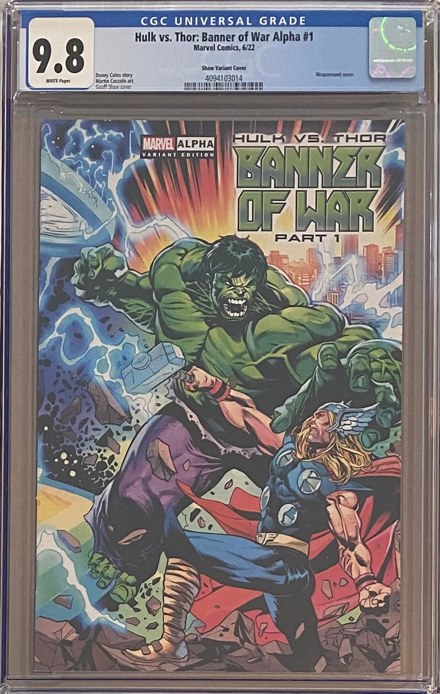 Hulk vs. Thor: Banner of War #1 Shaw Variant CGC 9.8