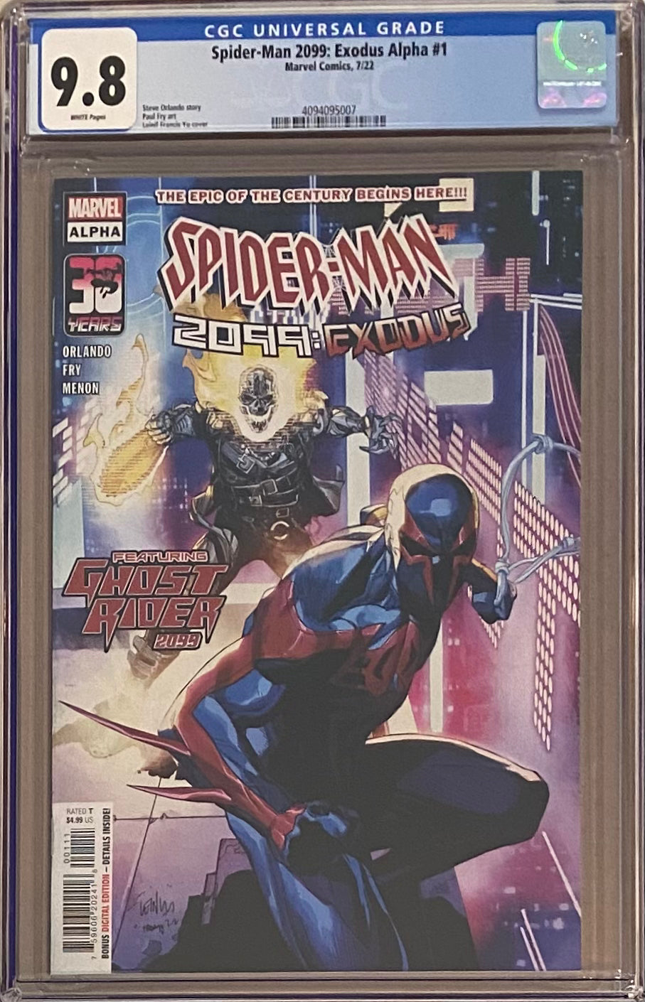 Spider-Man 2099: Exodus - Alpha #1 CGC 9.8