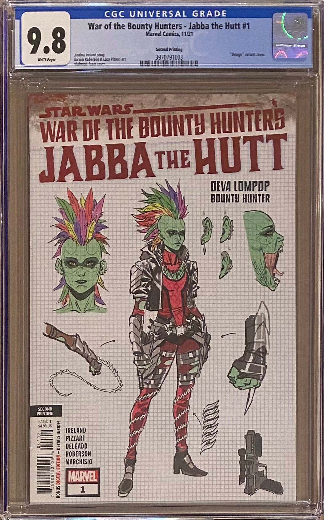 Star Wars: War of the Bounty Hunters - Jabba the Hutt #1 Second Printing CGC 9.8