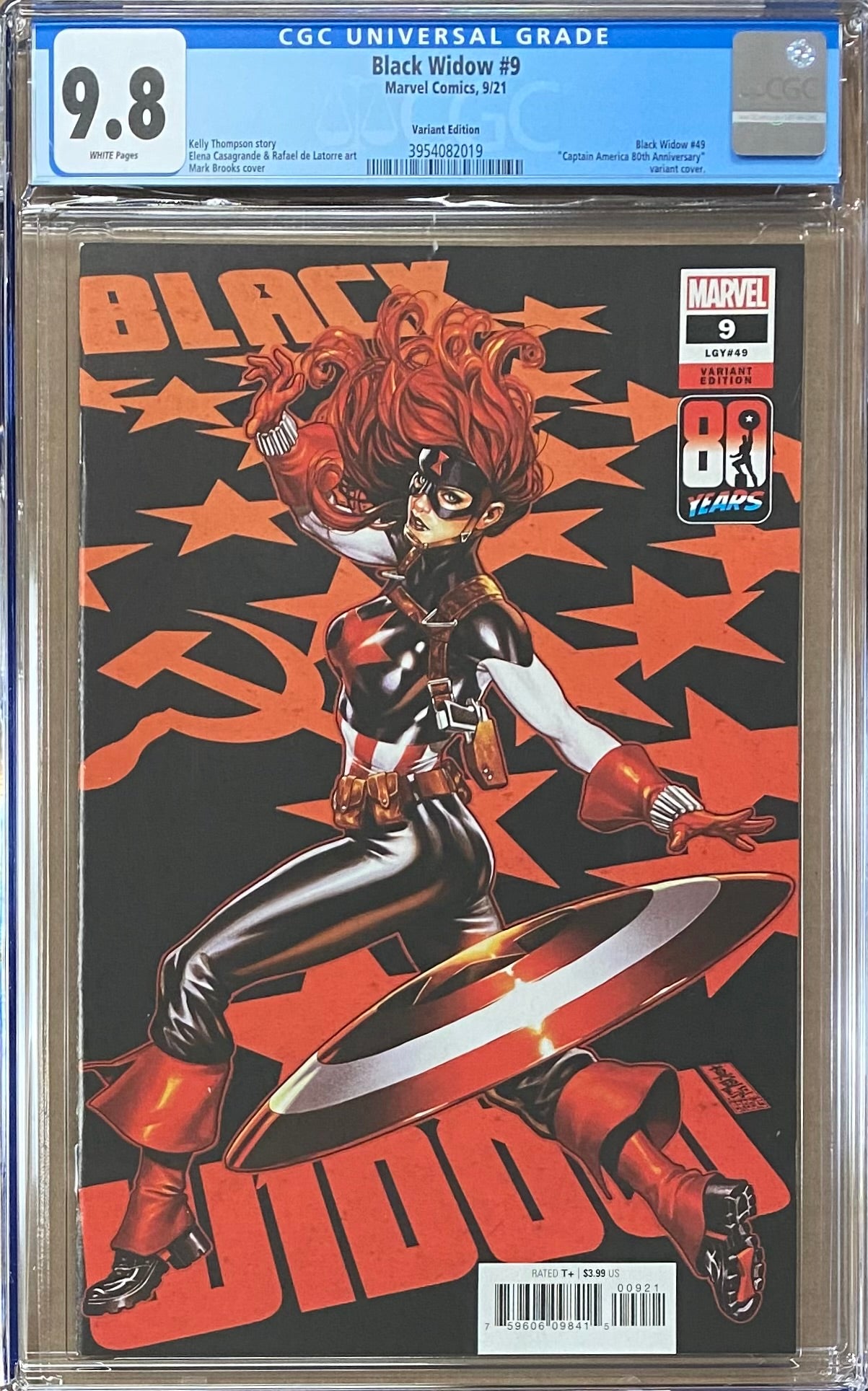 Black Widow #9 Brooks Captain America 80th Anniversary Variant CGC 9.8