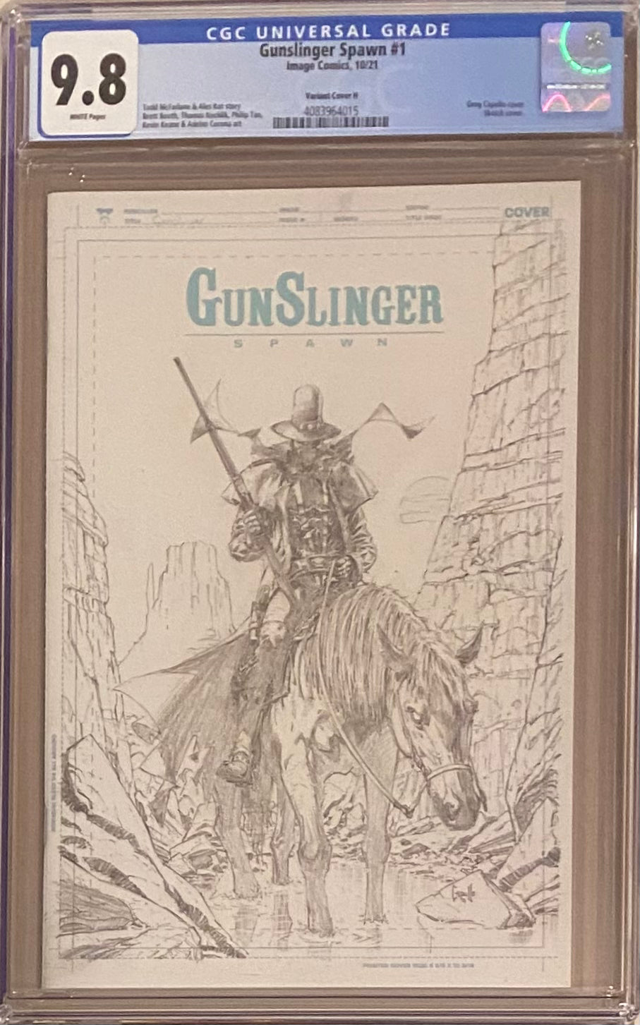 Gunslinger Spawn #1 Cover H - Capullo 1:50 Retailer Incentive Sketch Variant CGC 9.8