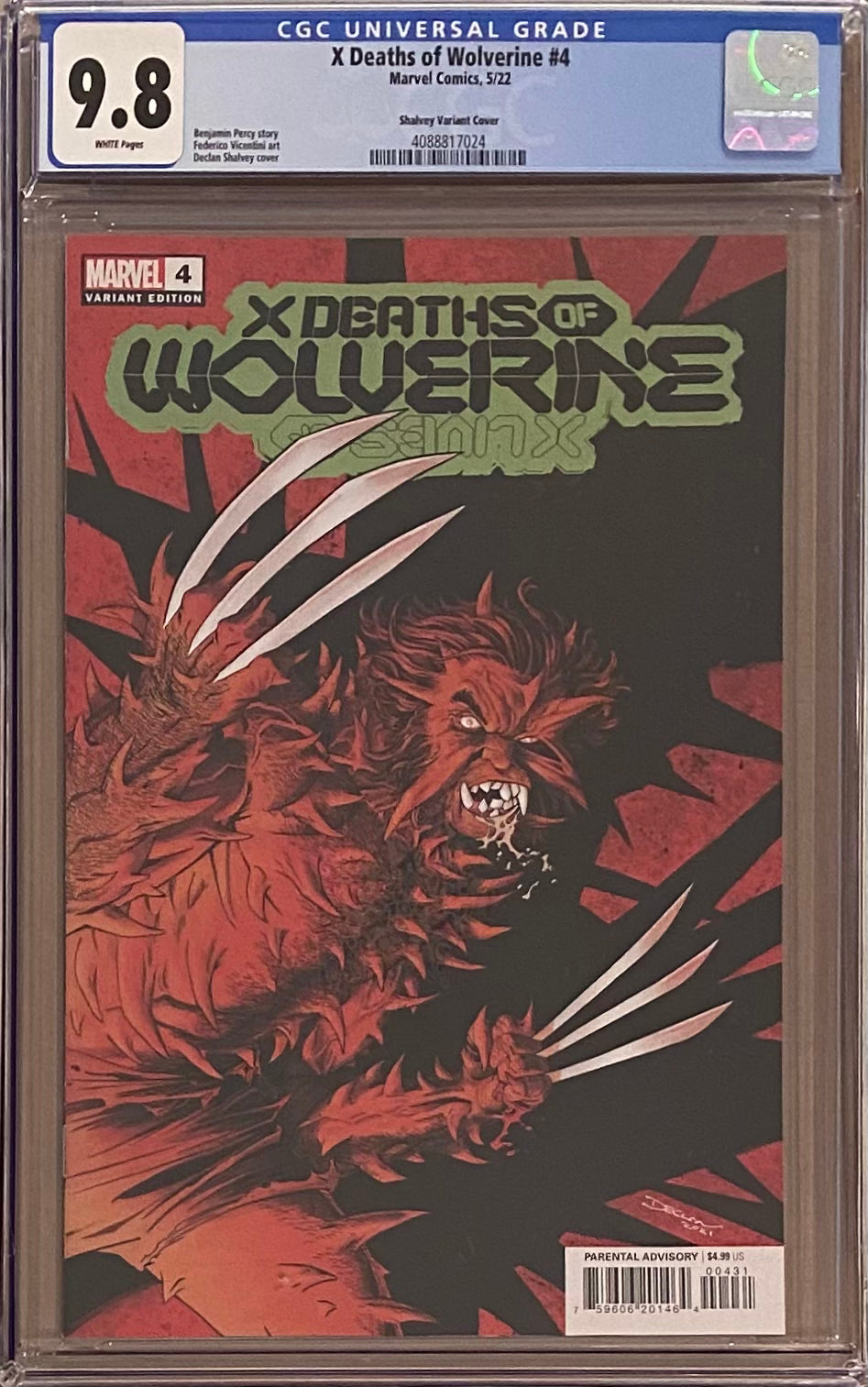 X Deaths of Wolverine #4 Shalvey Spoiler Variant CGC 9.8