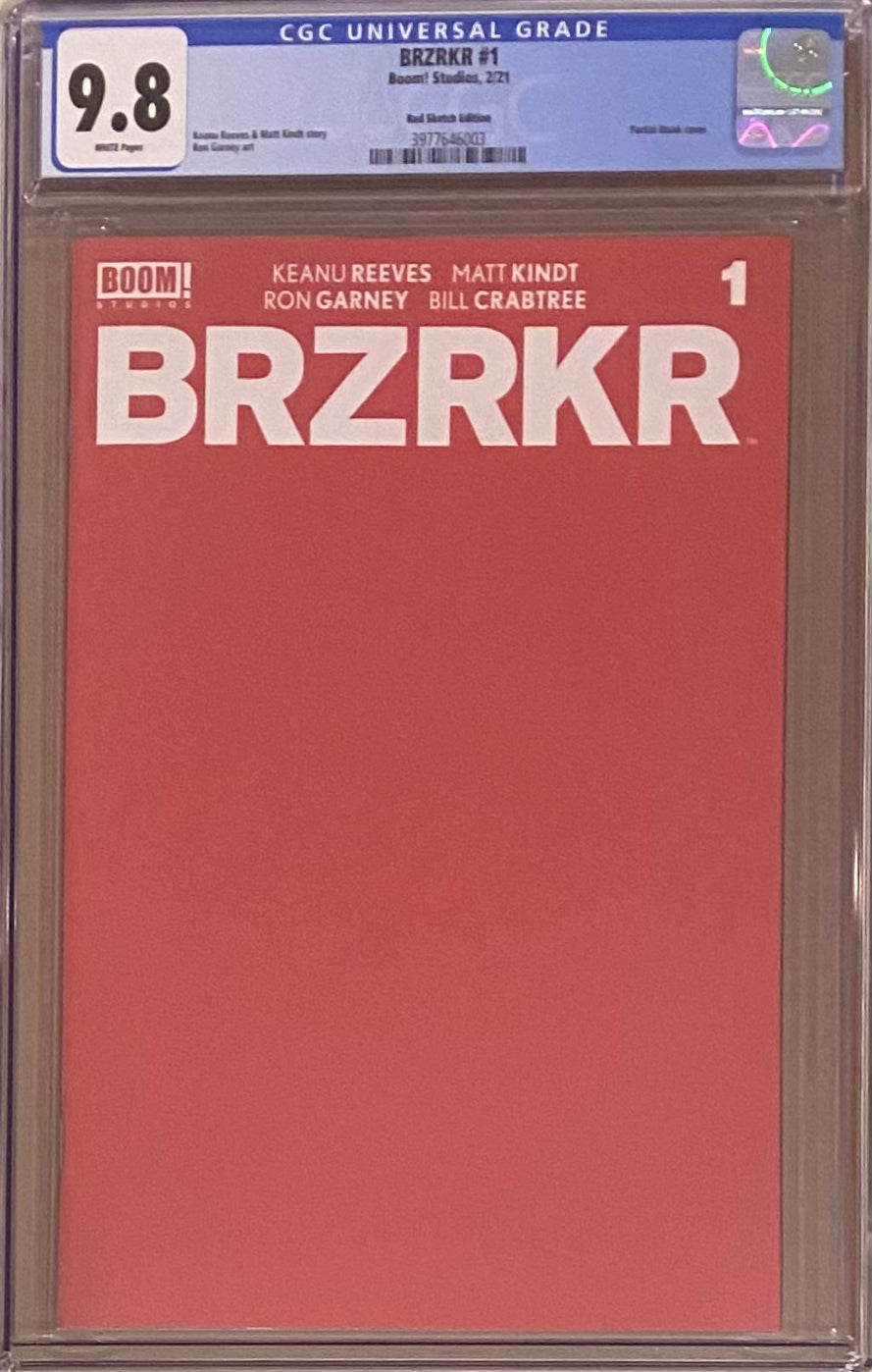 BRZRKR #1 Red Blank Sketch Edition CGC 9.8