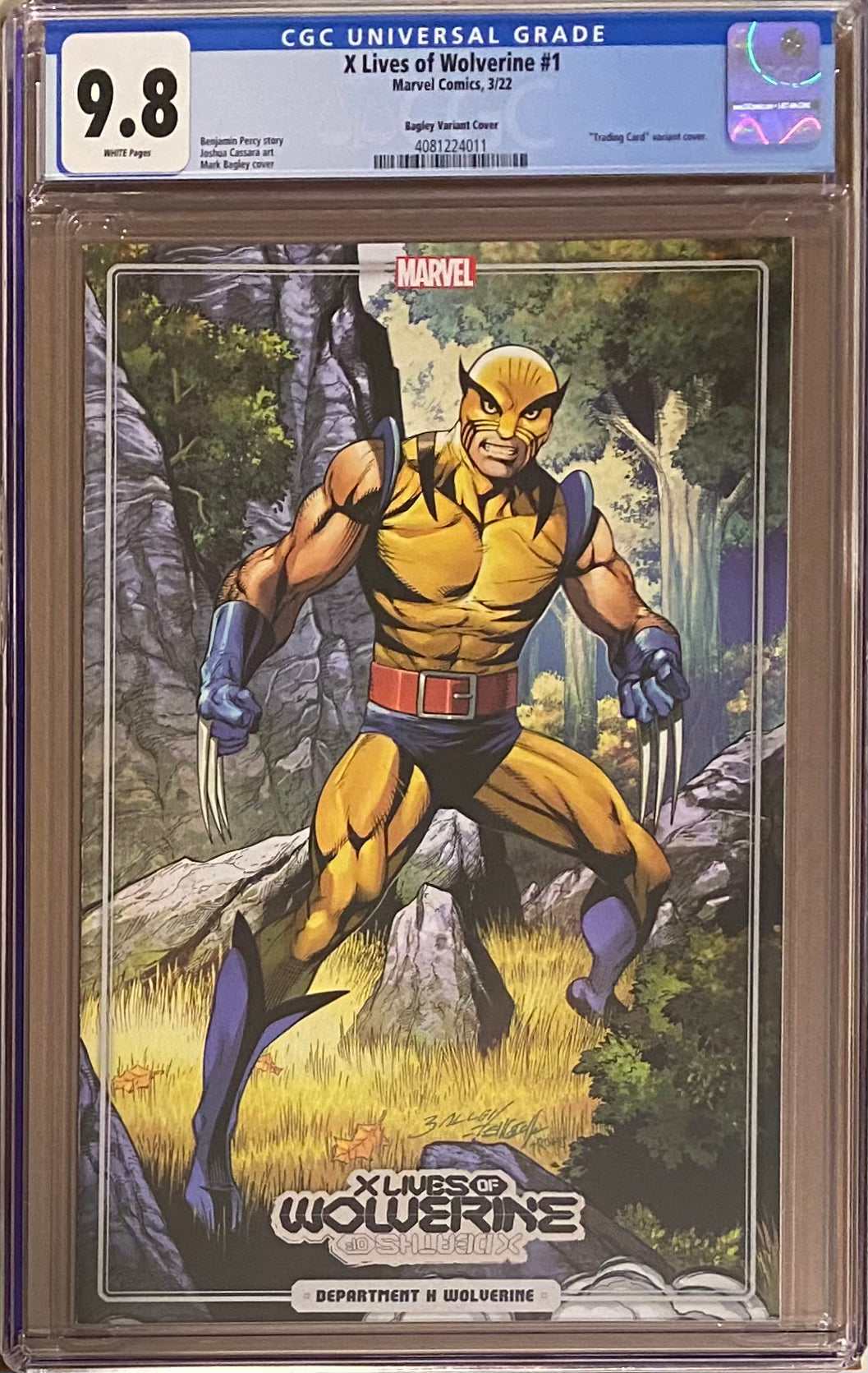 X Lives of Wolverine #1 Bagley Trading Card Variant CGC 9.8