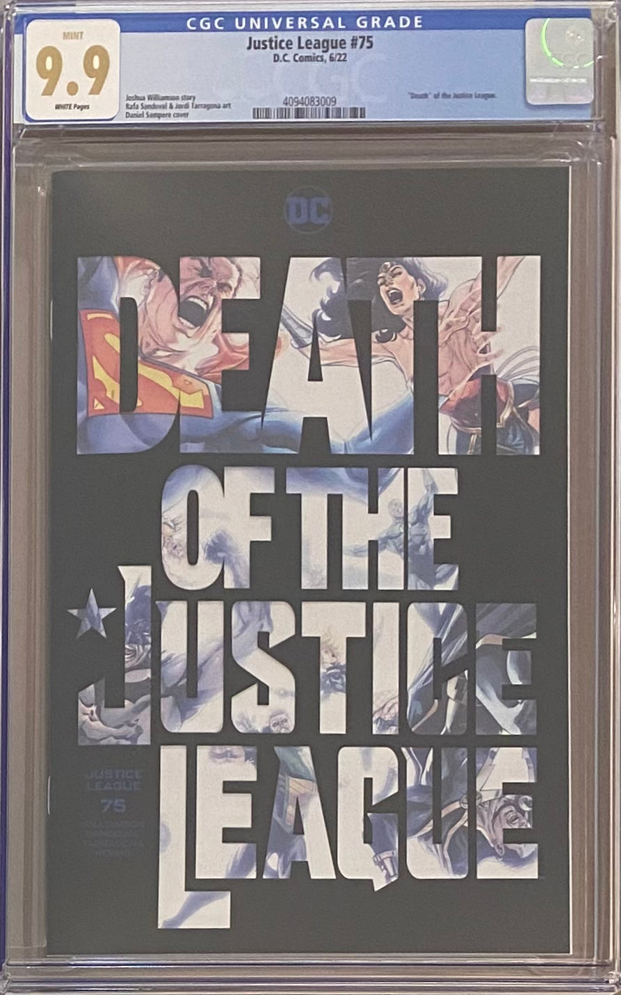 Justice League #75 CGC 9.9 MINT - Death of Justice League