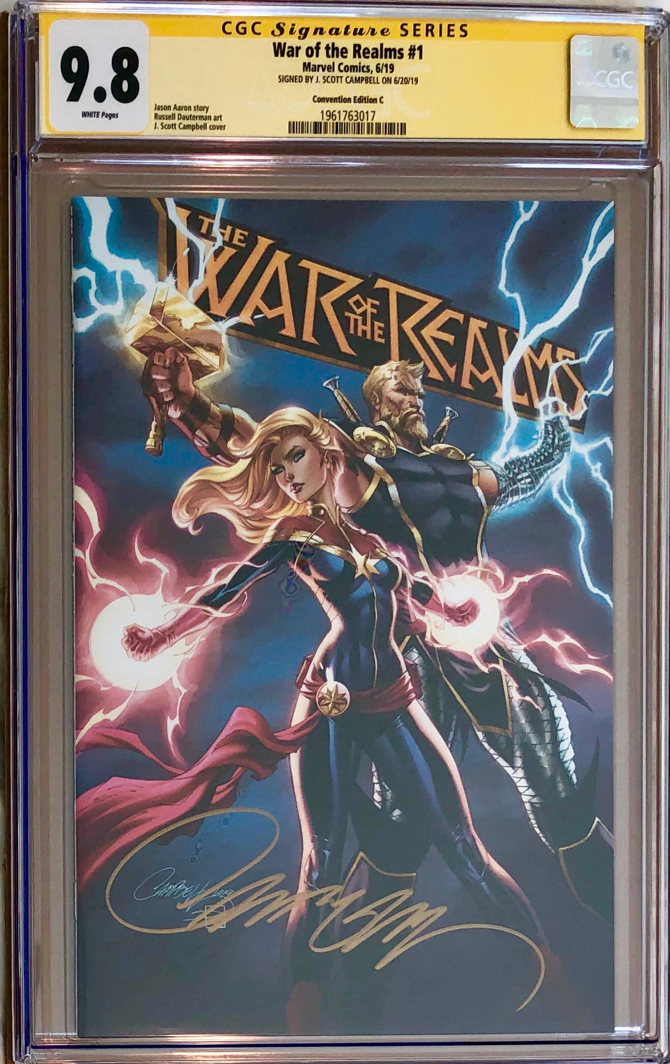 War of the Realms #1 J. Scott Campbell Con Exclusive C CGC 9.8 SS