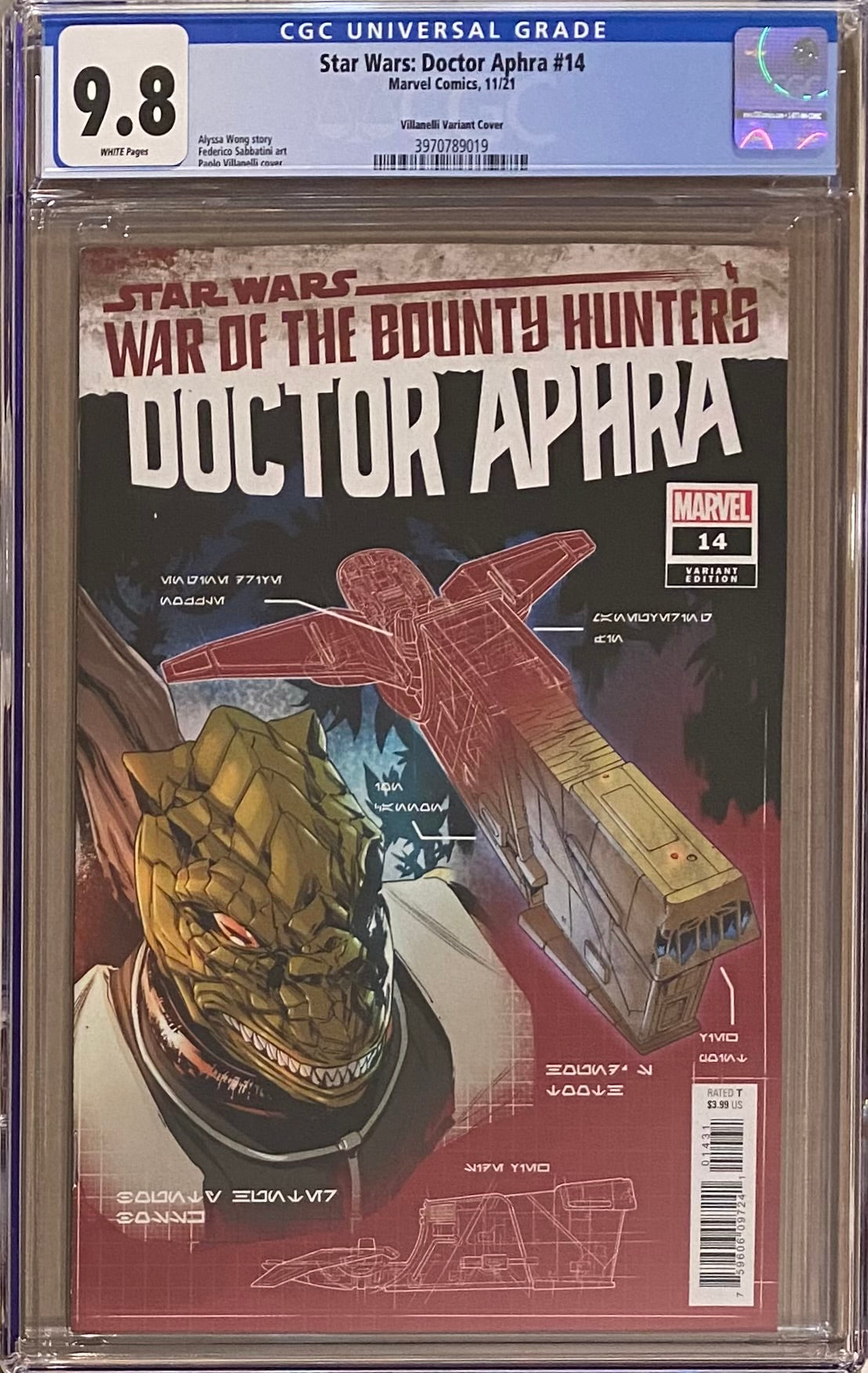 Star Wars: Doctor Aphra #14 Villanelli Blueprint Variant CGC 9.8 - War of the Bounty Hunters