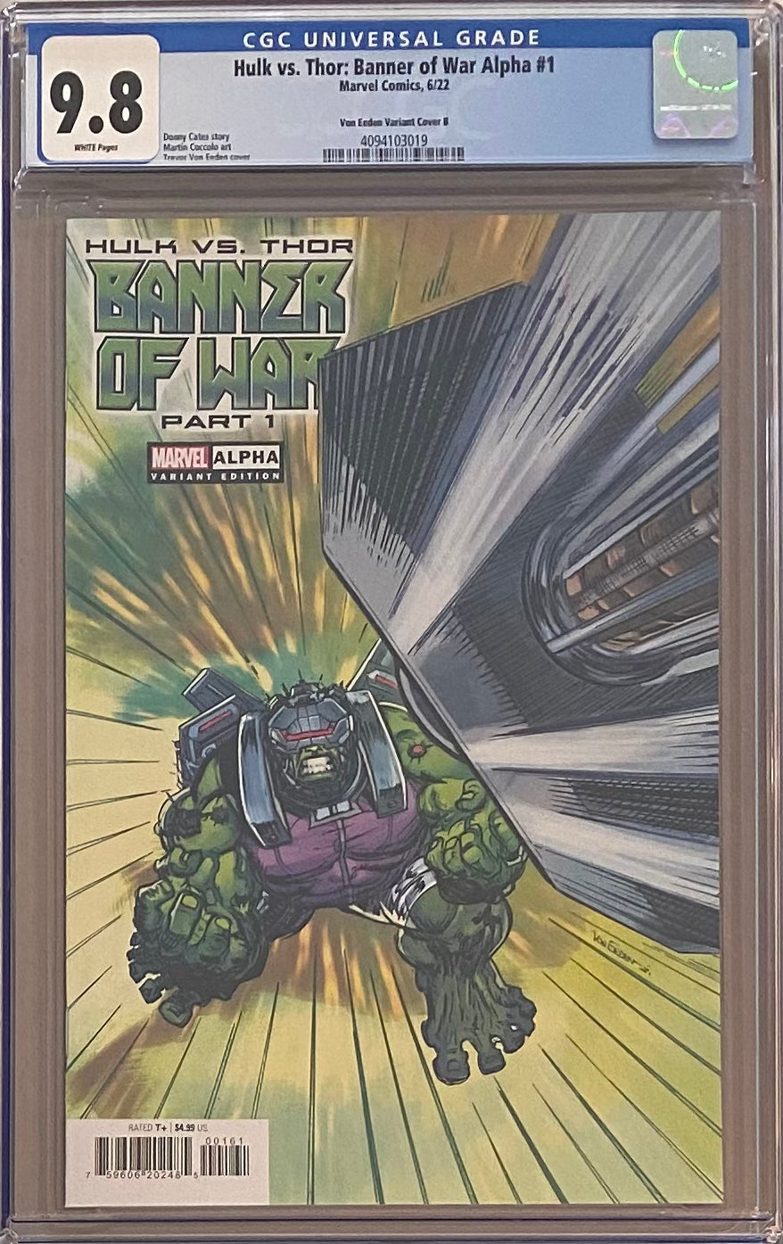 Hulk vs. Thor: Banner of War #1 Von Eeden "Hulk" Variant B CGC 9.8