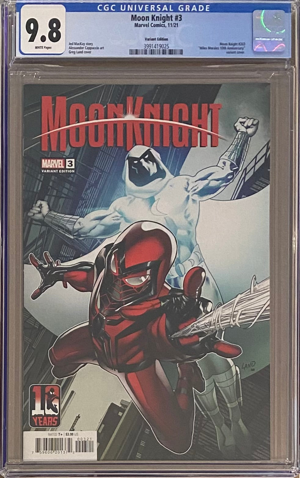 Moon Knight #3 Miles Morales 10th Anniversary Variant CGC 9.8 - First Appearance Hunter's Moon