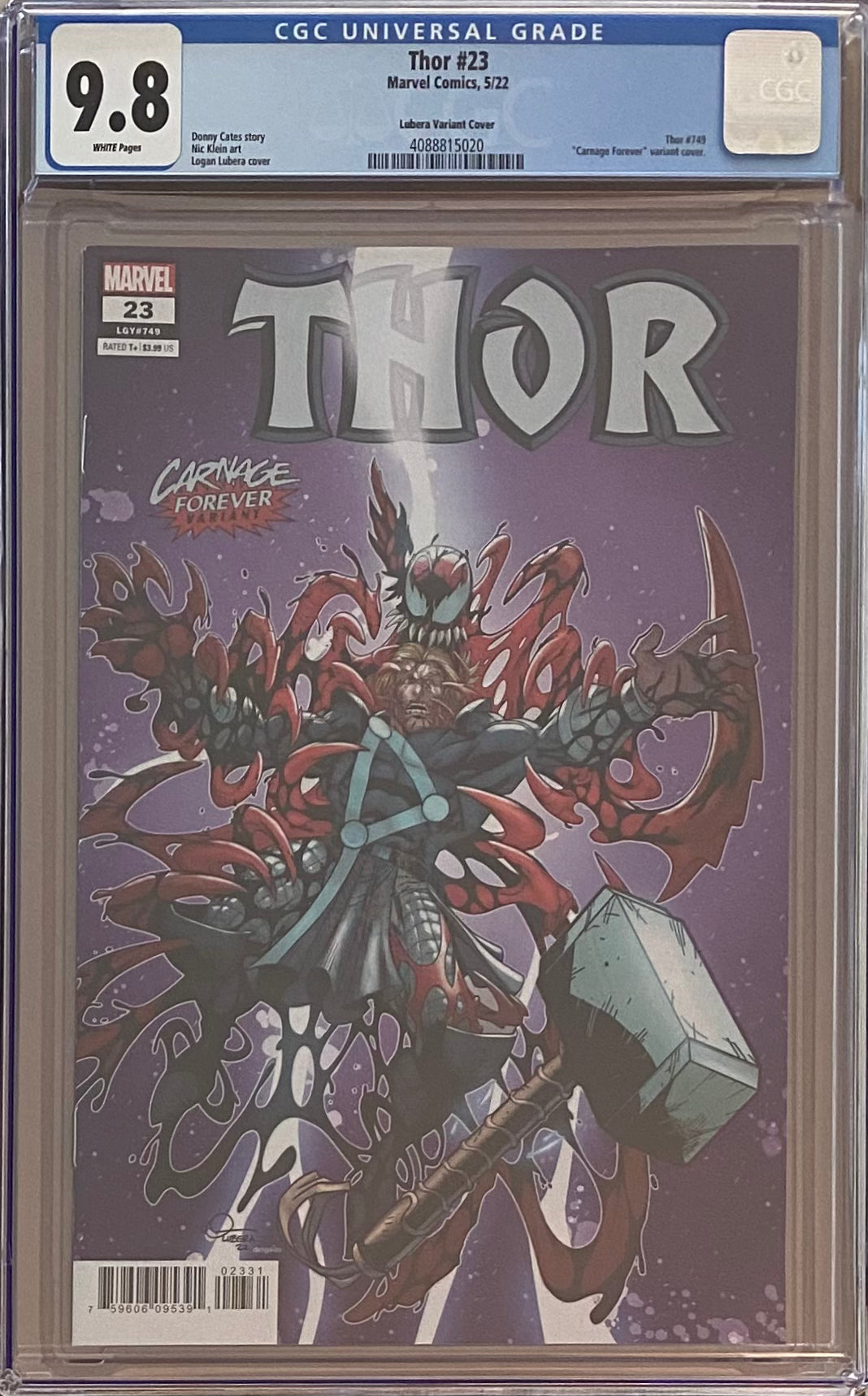 Thor #23 Lubera Carnage Forever Variant CGC 9.8