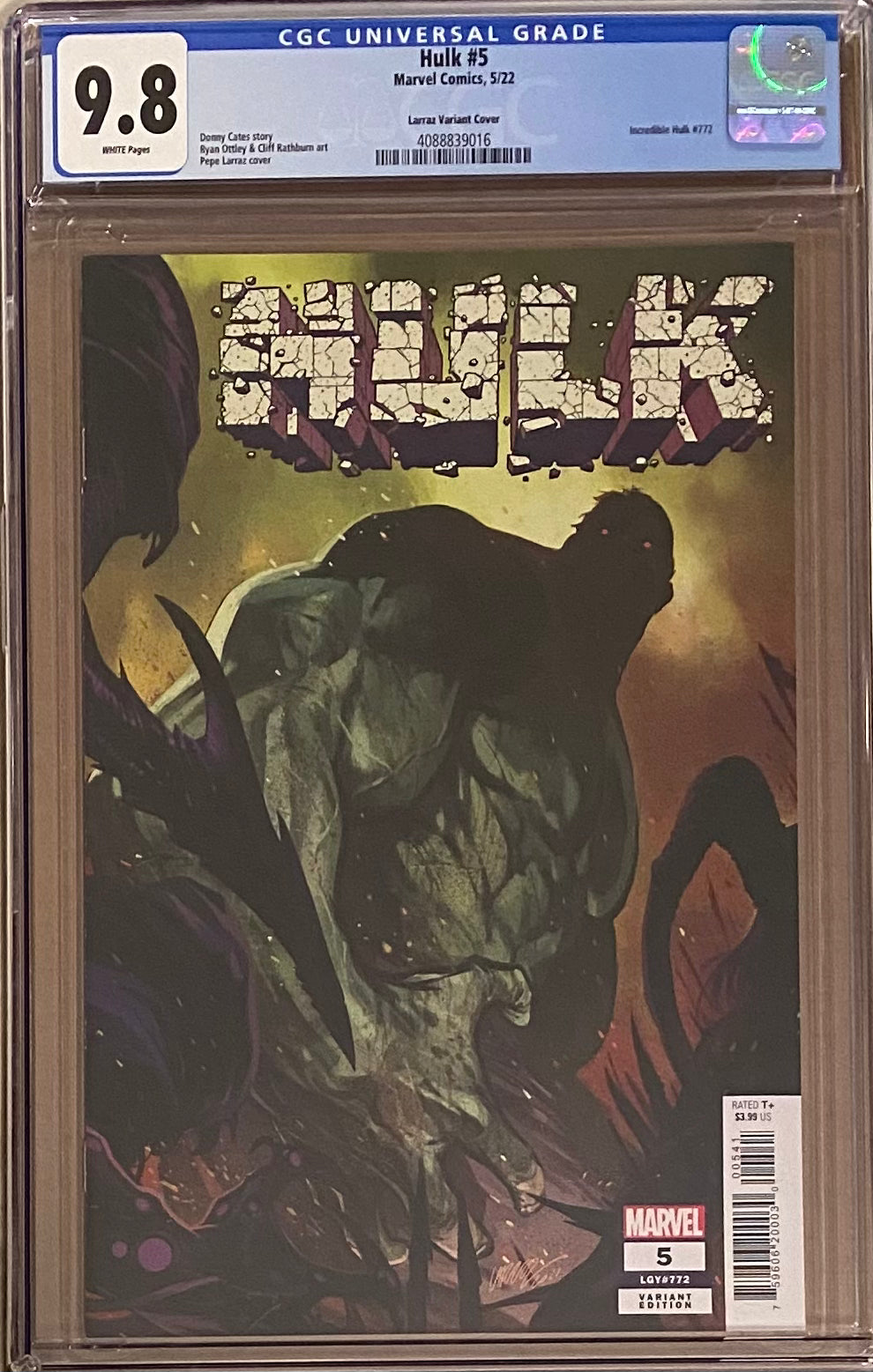 Hulk #5 Larraz 1:25 Retailer Incentive Variant CGC 9.8