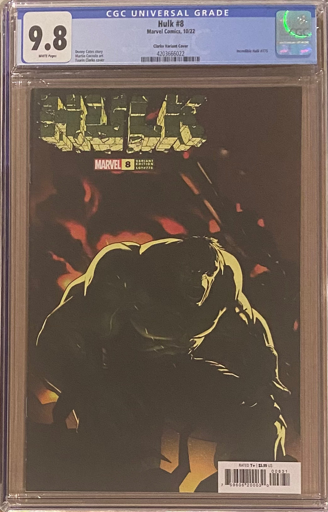 Hulk #8 Clarke 1:25 Retailer Incentive Variant CGC 9.8