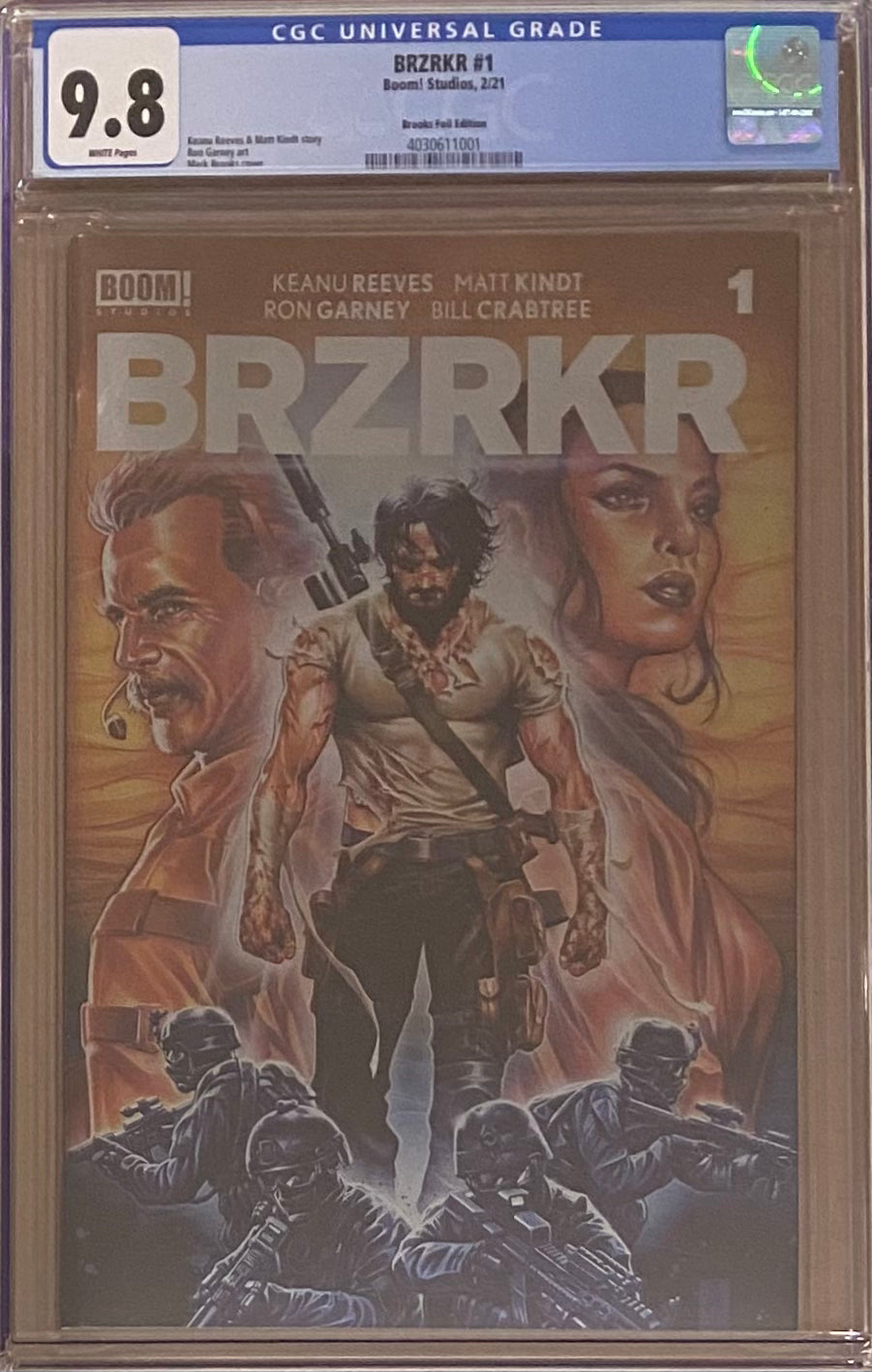 BRZRKR #1 Brooks Foil Edition CGC 9.8