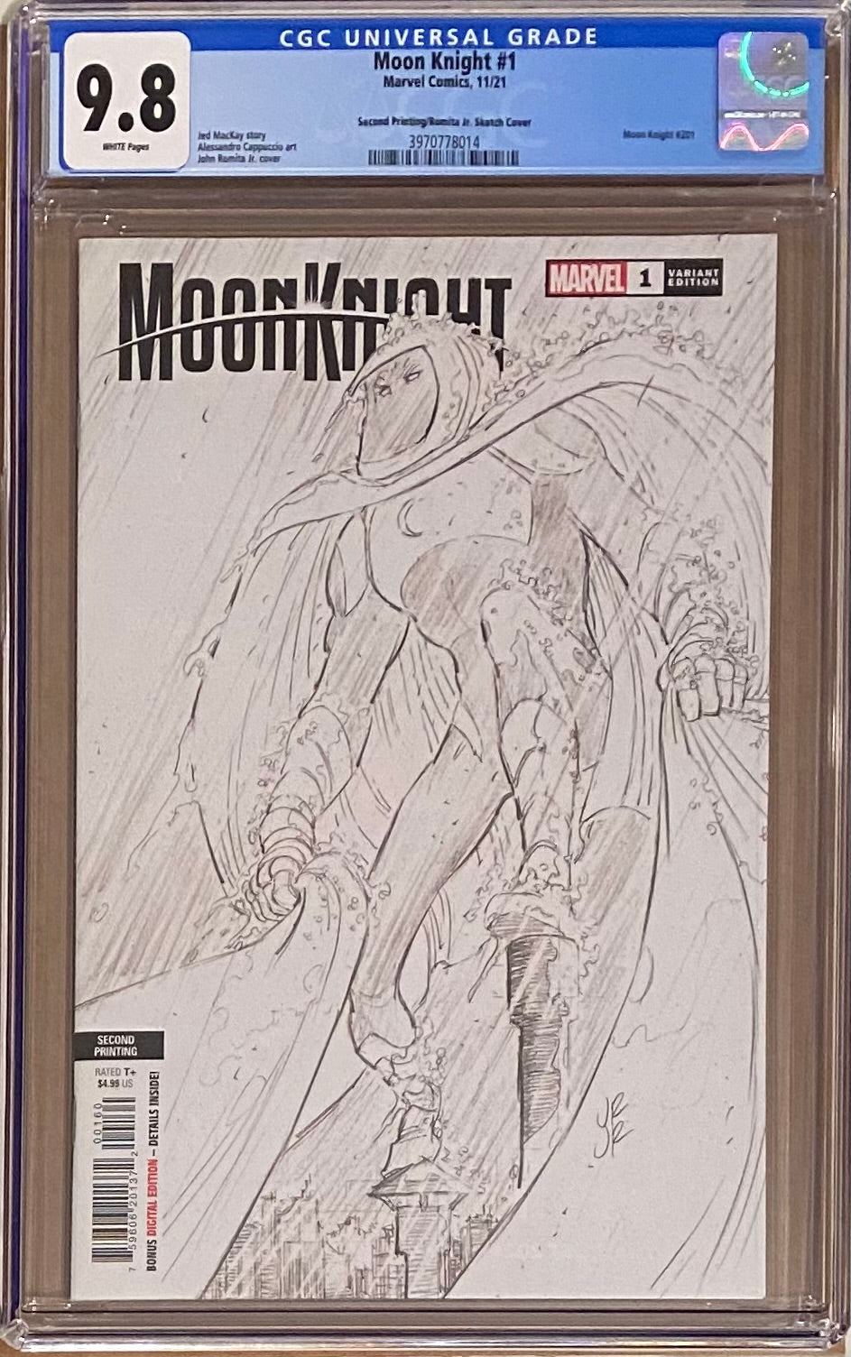 Moon Knight #1 Second Printing 1:25 Retailer Incentive Variant CGC 9.8