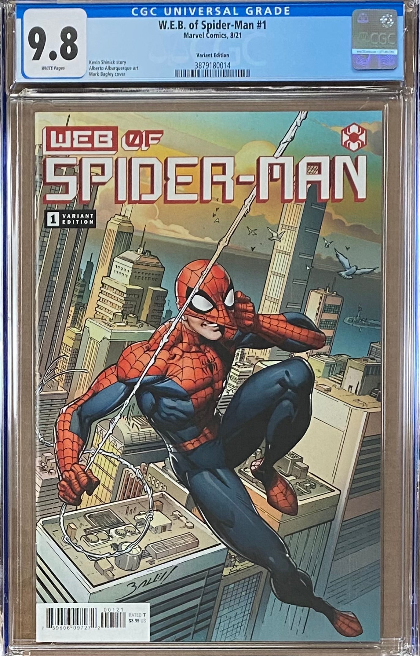 Web of Spider-Man #1 Bagley 1:25 Retailer Incentive Variant CGC 9.8