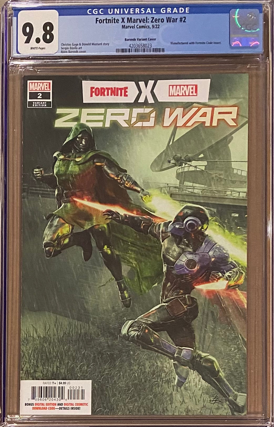 Fortnite/Marvel: Zero War #2 Barends 1:25 Retailer Incentive Variant CGC 9.8