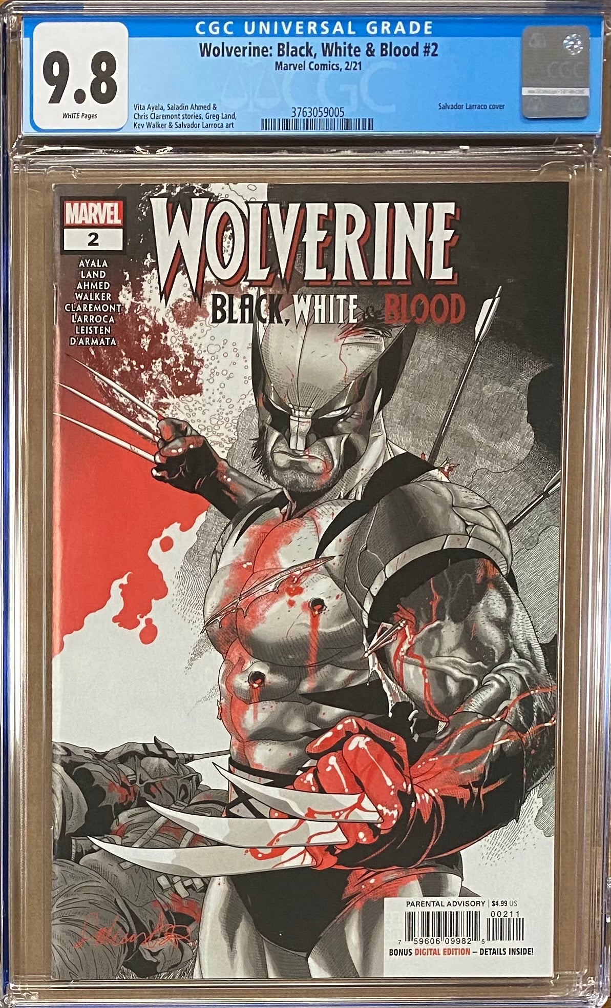 Wolverine: Black, White, & Blood #2 CGC 9.8