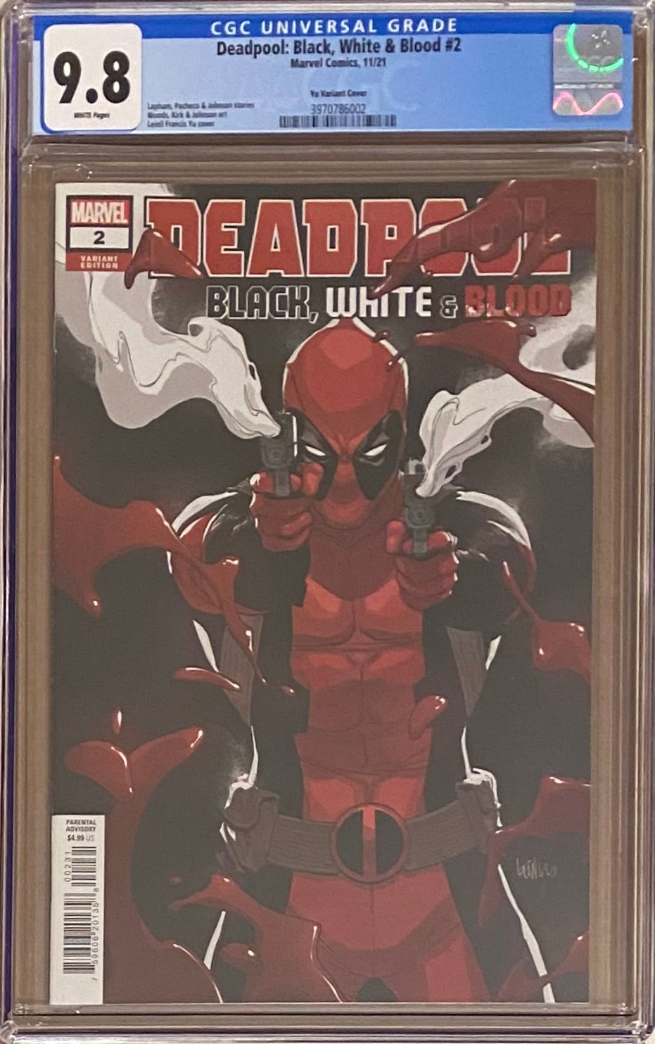 Deadpool: Black, White, and Blood #2 Yu 1:25 Retailer Incentive Variant CGC 9.8